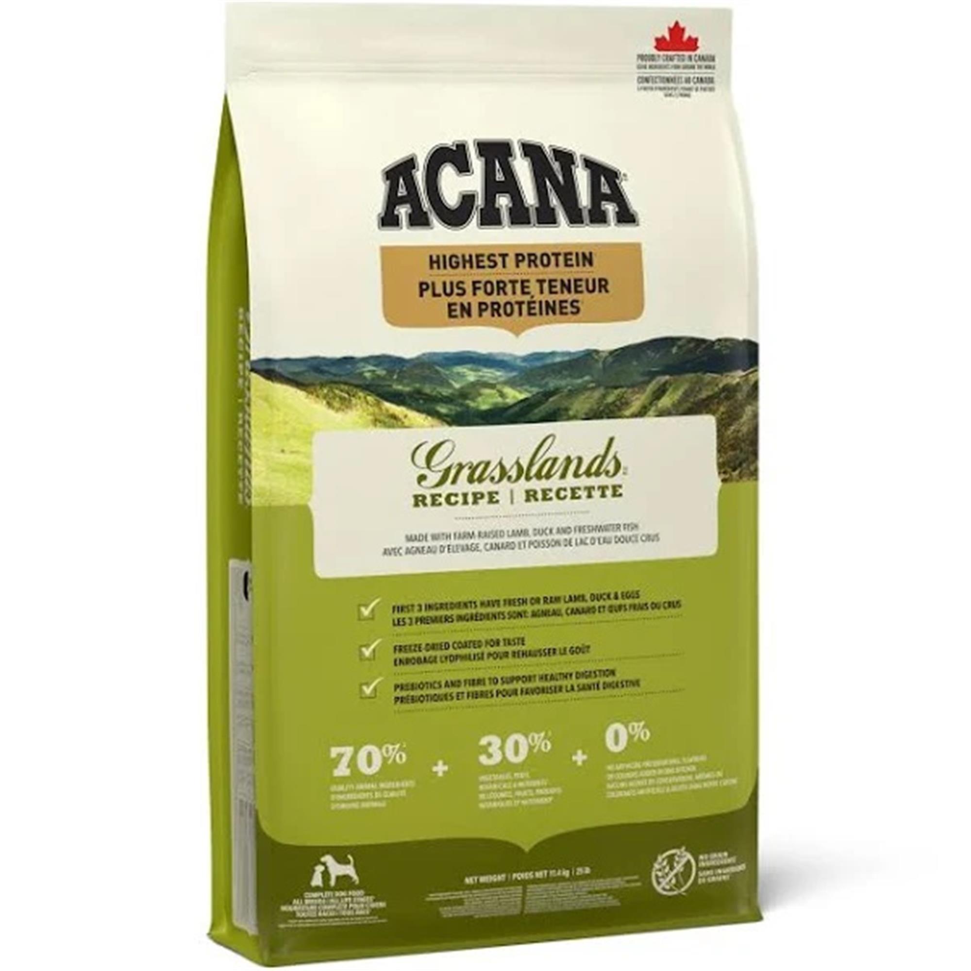 Acana Highest Protein Grasslands Recipe Dry Dog Food - 11.4 kg