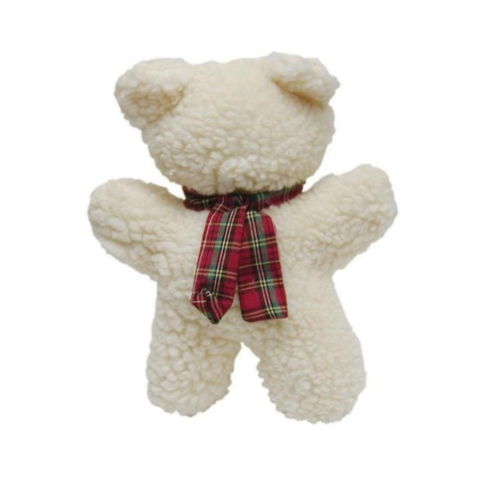 Sheepskin Plush Squeaky Dog Toy - Bear - 10"