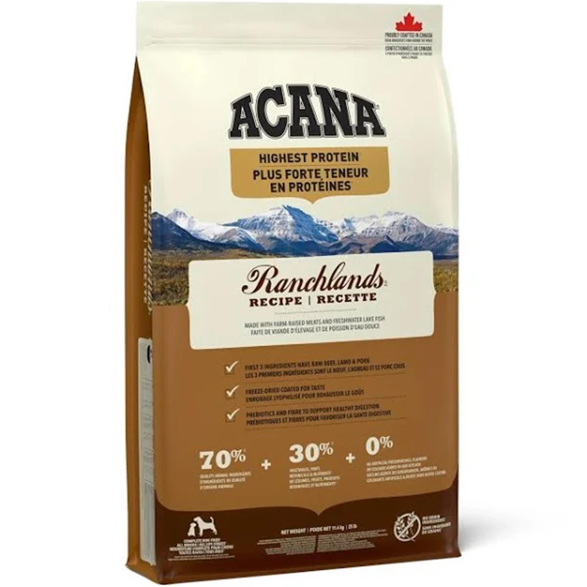Acana Highest Protein Ranchlands Recipe Dog Food - 11.4 kg