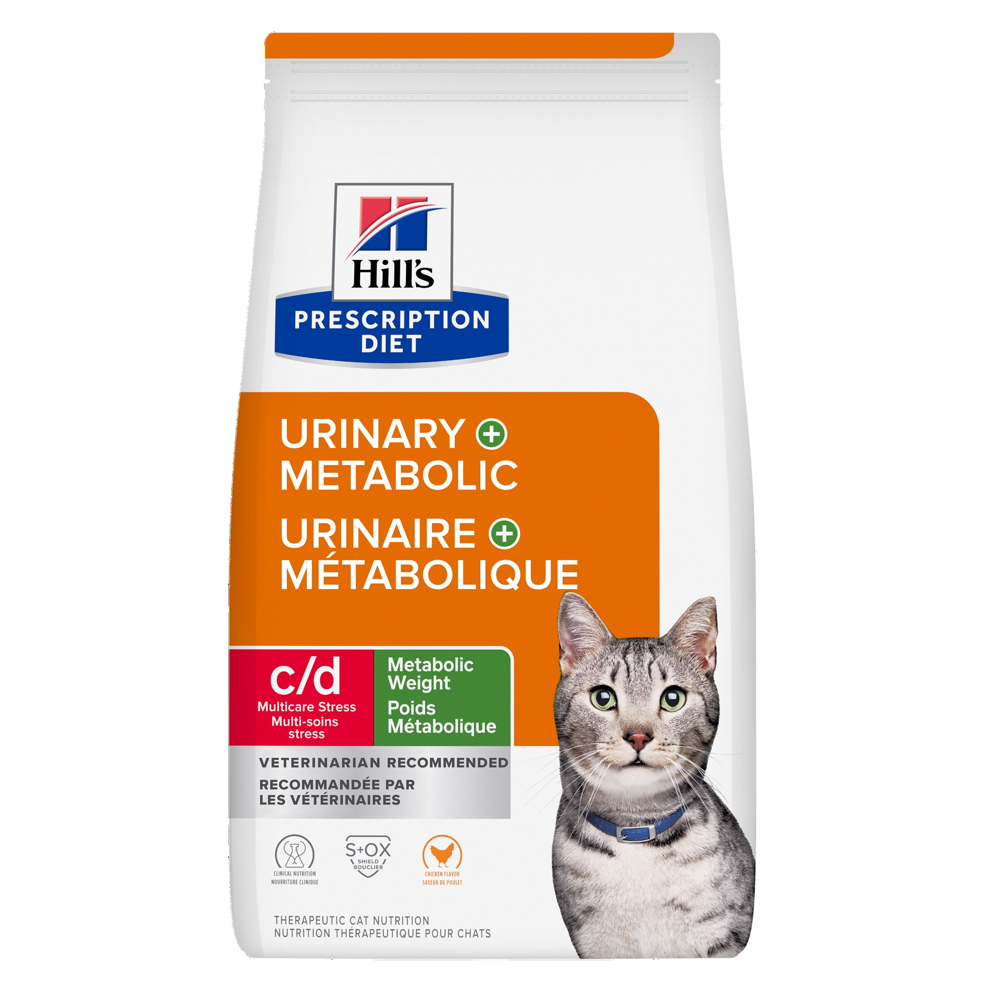 Hill's Prescription Diet Metabolic + Urinary Stress, Weight + Urinary Care Chicken Flavor Dry Cat Food (Dry) - 2.9 kg bag