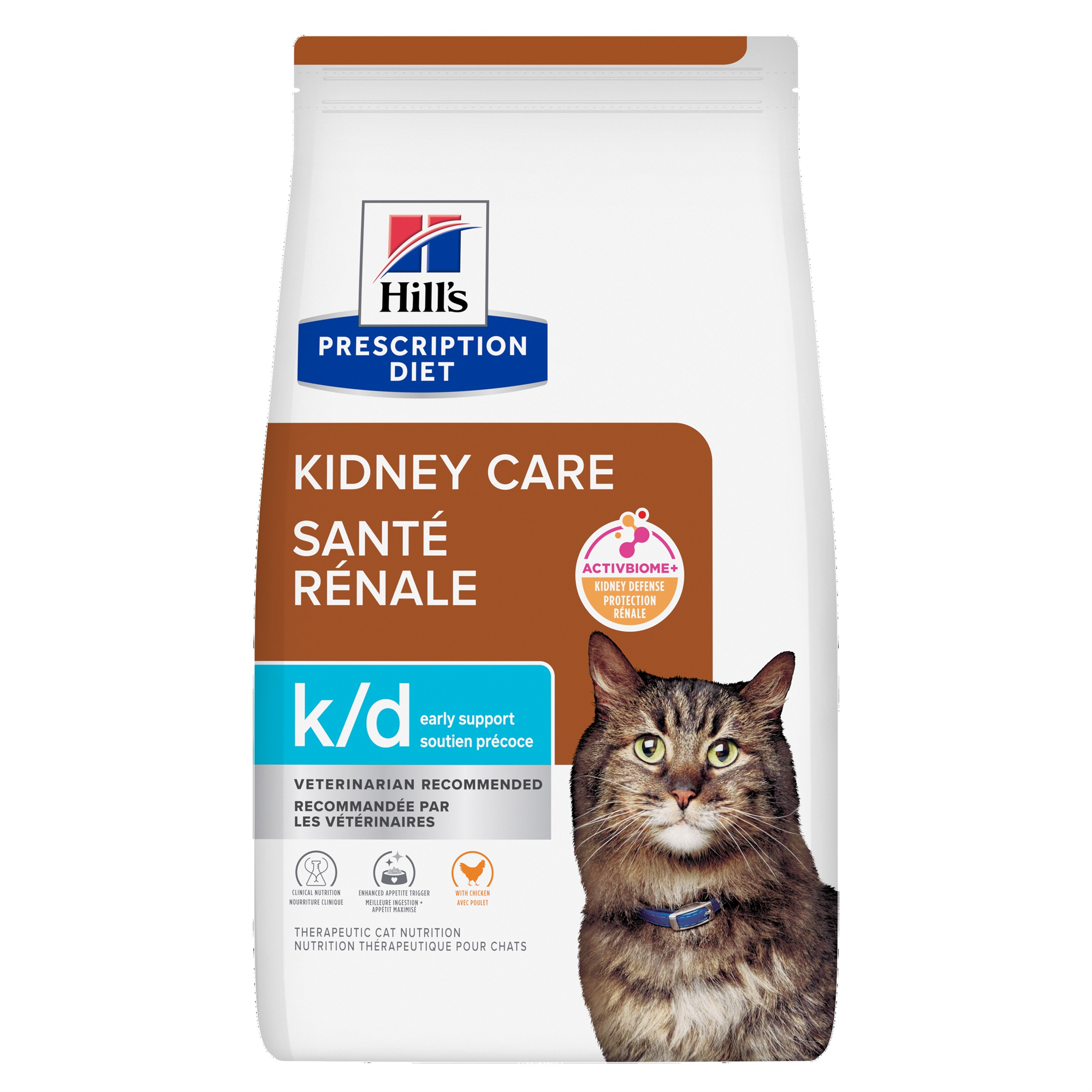 Hill's Prescription Diet k/d Early Support Kidney Care Chicken Flavor Dry Cat Food (Dry) - 1.81 kg bag