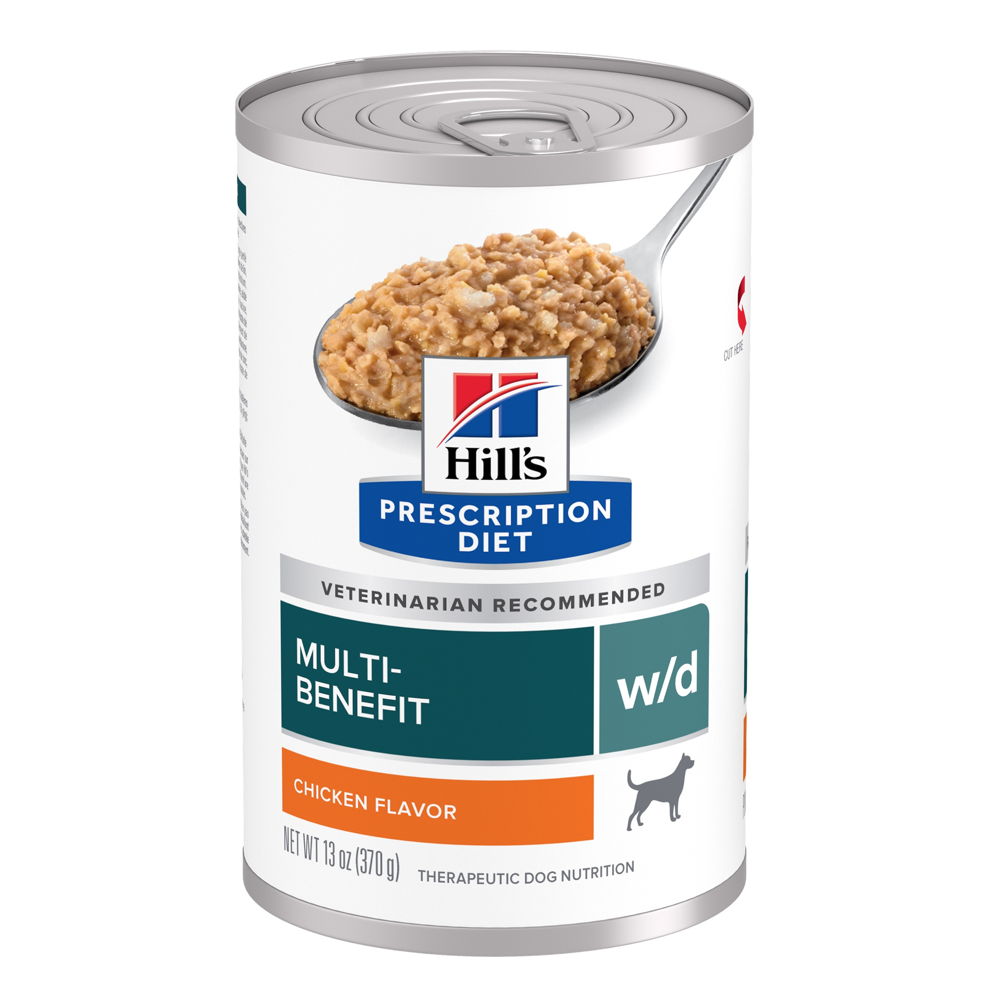 Hill's Prescription Diet w/d Multi-Benefit Digestive/Weight/Glucose/Urinary Management with Chicken Canned Dog Food (Wet), 370 g, 12-pack