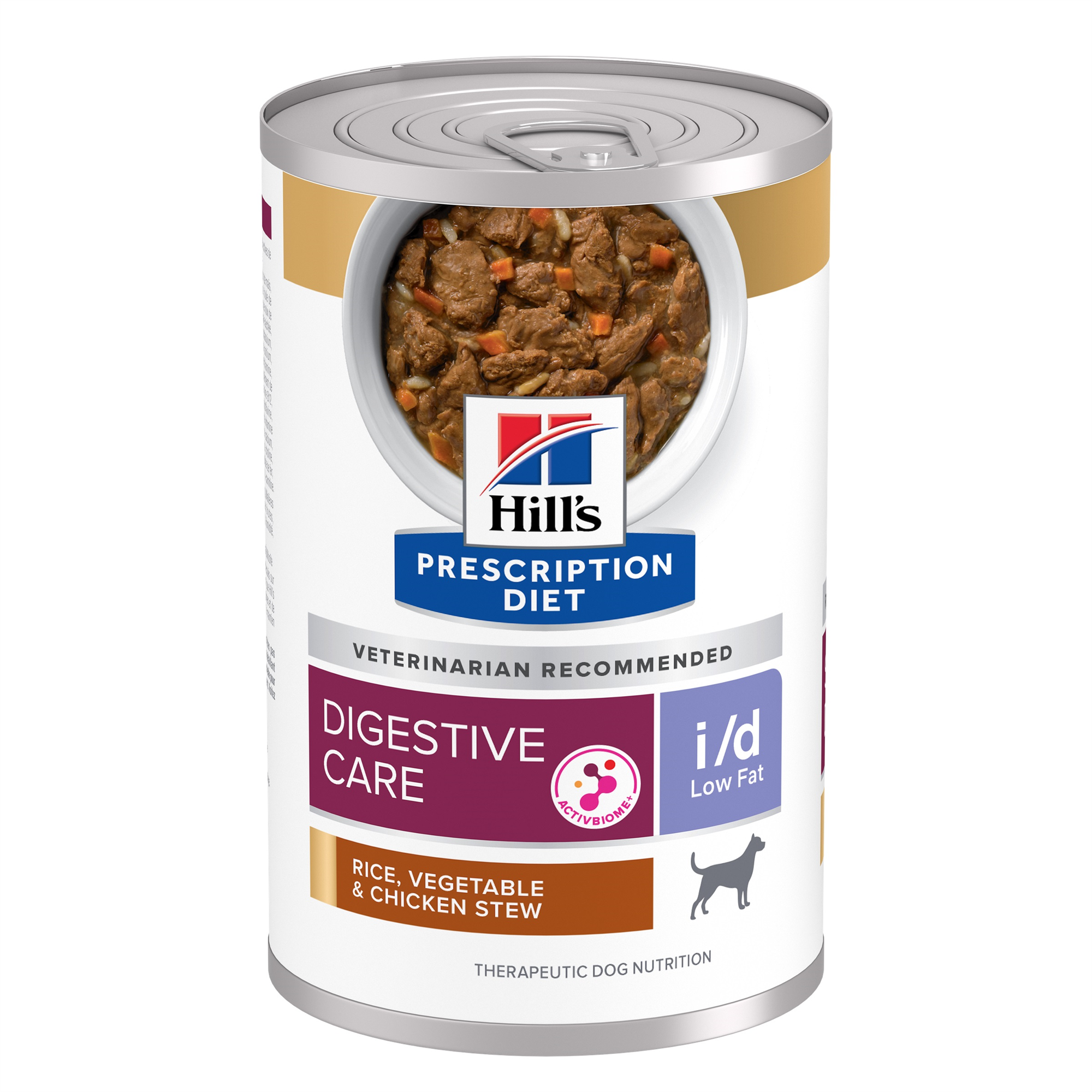 Hill's Prescription Diet i/d Low Fat Digestive Care Rice, Vegetable & Chicken Stew Canned Dog Food (Wet), 354 g, 12-pack