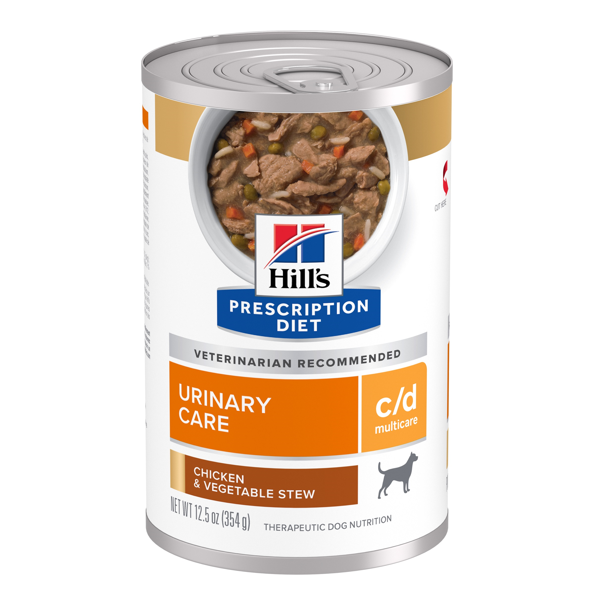 Hill's Prescription Diet c/d Multicare Urinary Care Chicken & Vegetable Stew Canned Dog Food (Wet), 355 g, 12-pack