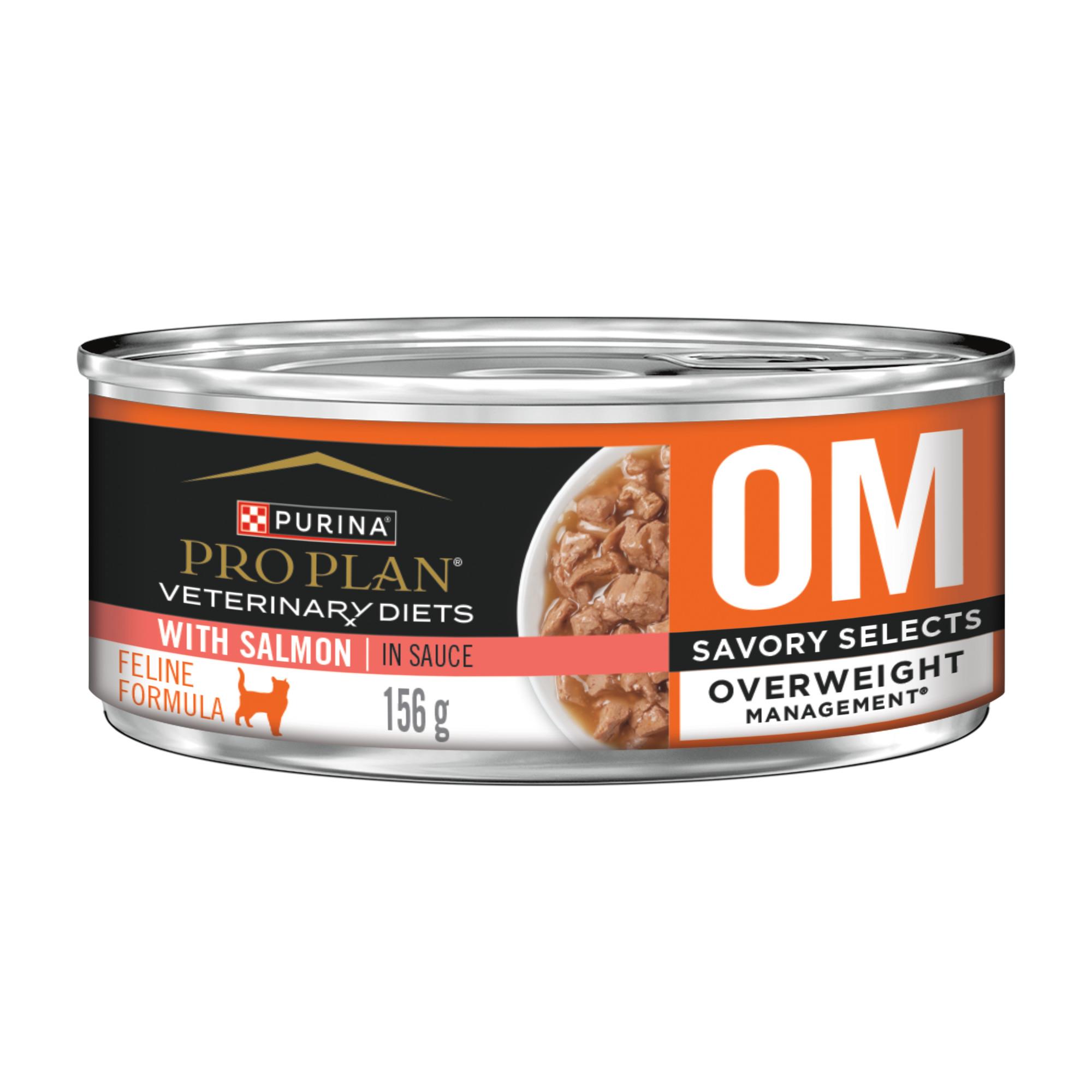 Purina® Pro Plan Veterinary Diets® OM Overweight Management® Savory Selects with Salmon, Wet Cat Food Formula (Wet) - 156 g (24 pack)