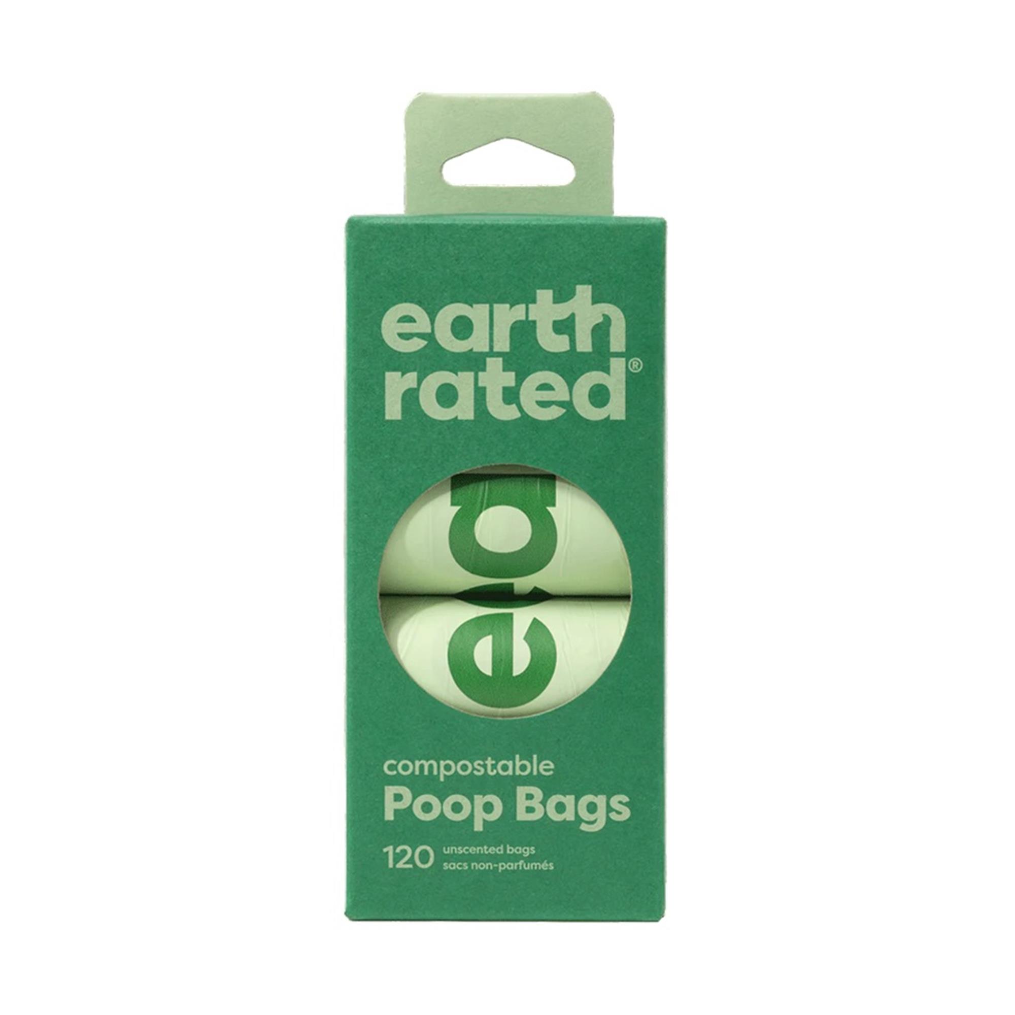 Earth Rated Pet Waste Bags - 120 Certified Compostable Bags on 8 Refill Rolls