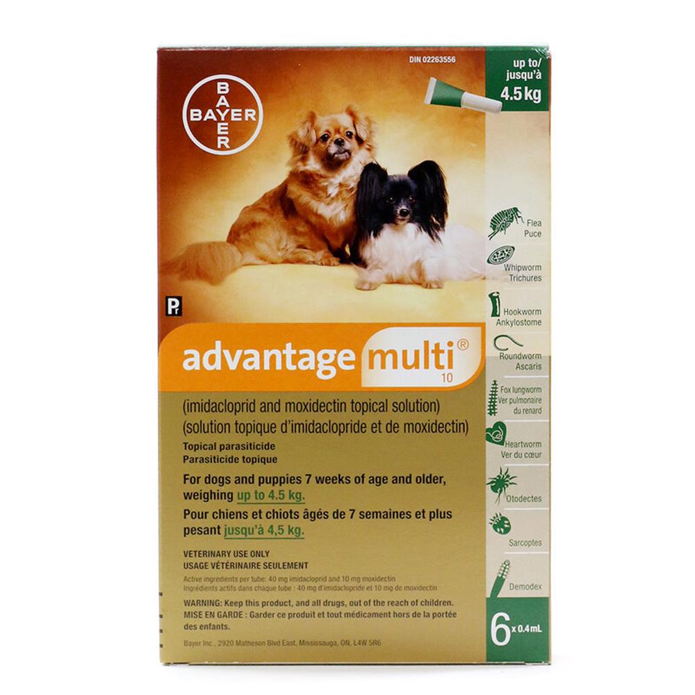 Advantage Multi 10 for Dogs - 3-9 lbs (Up To 4.5 kg) - 6x0.4 mL