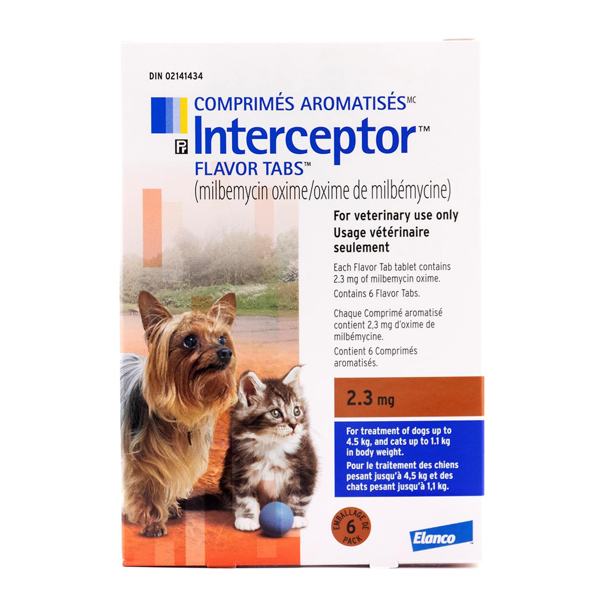 Interceptor Flavor Tabs - 2-10 lbs (Up To 4.5 kg) - Brown - Pkg/6
