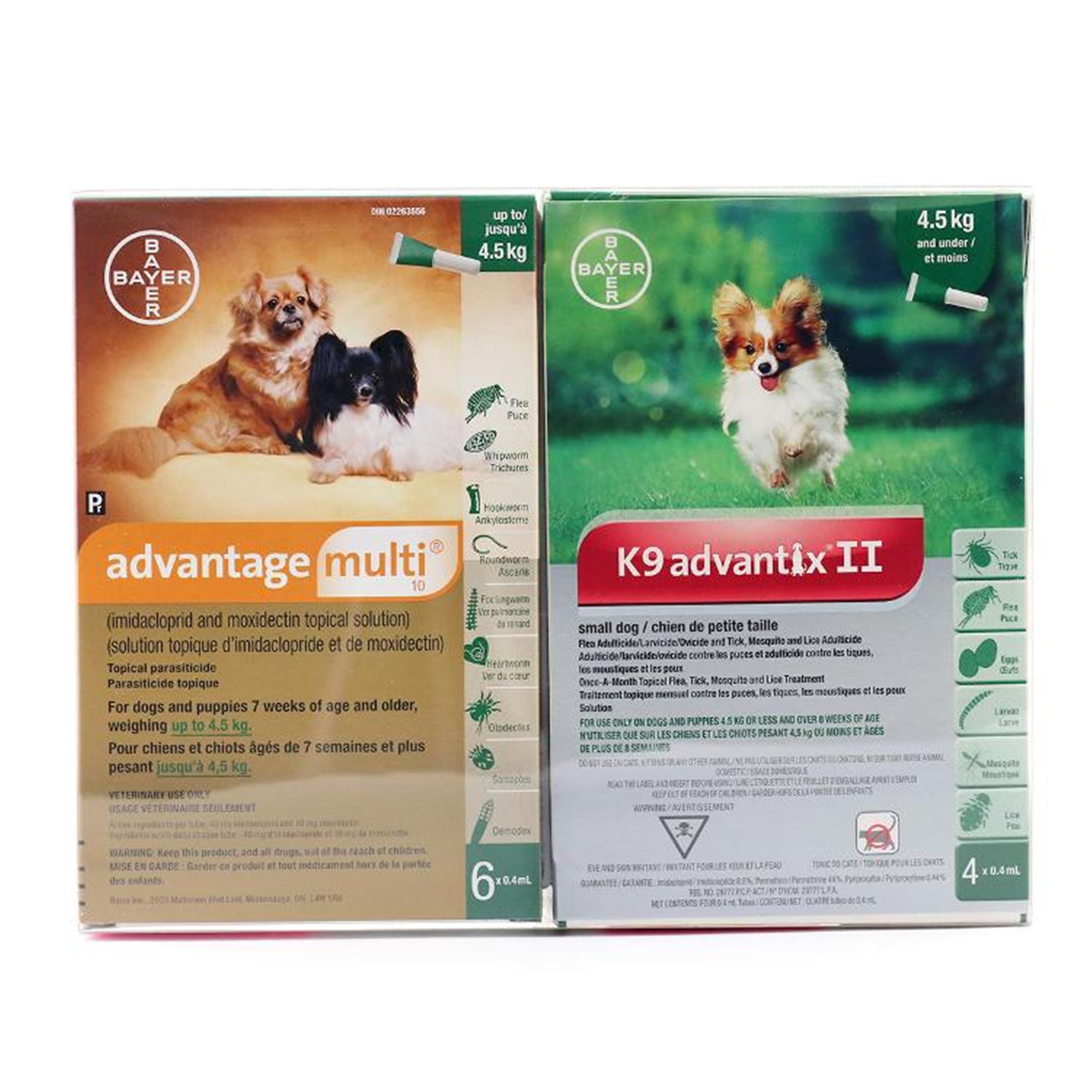 Multi-Duo 10 Plus - 1 Advantage multi 10, 6 packs & 2 K9 Advantix II Small Dog 4 packs
