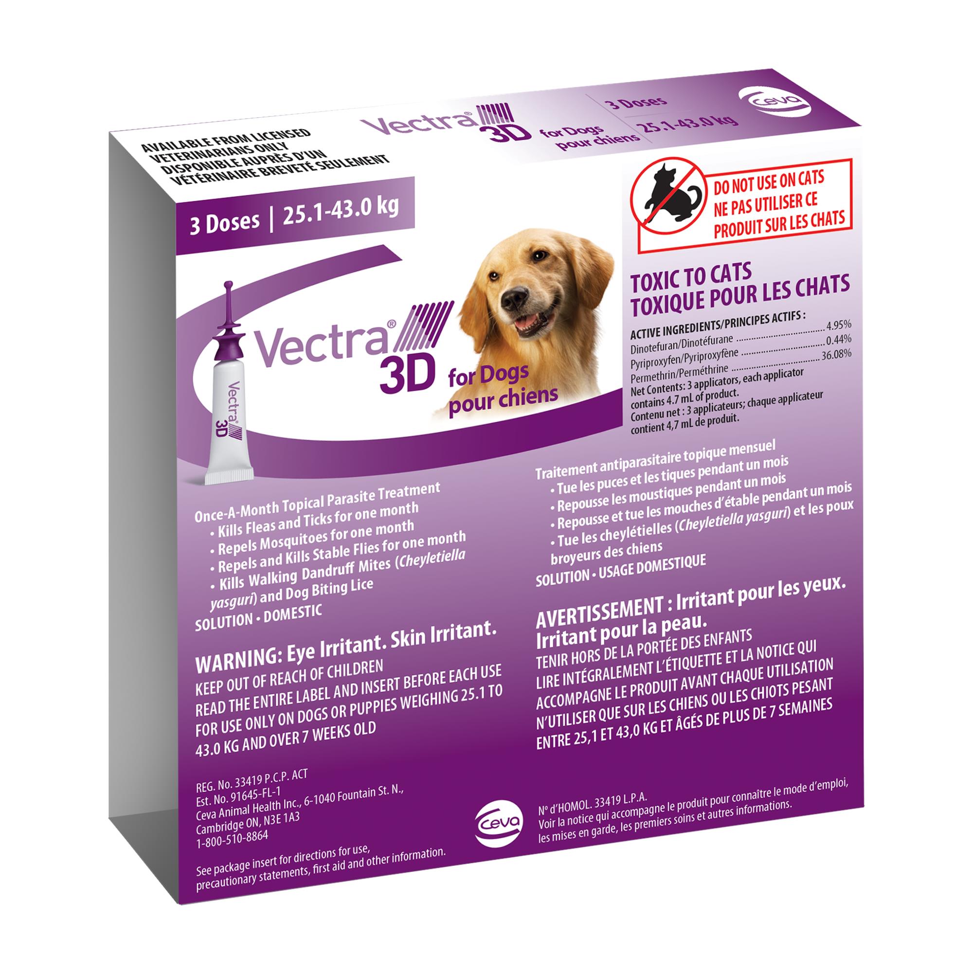Vectra 3D for Dogs and Puppies - Purple - (25.1 - 43.0 kg) - pkg/3