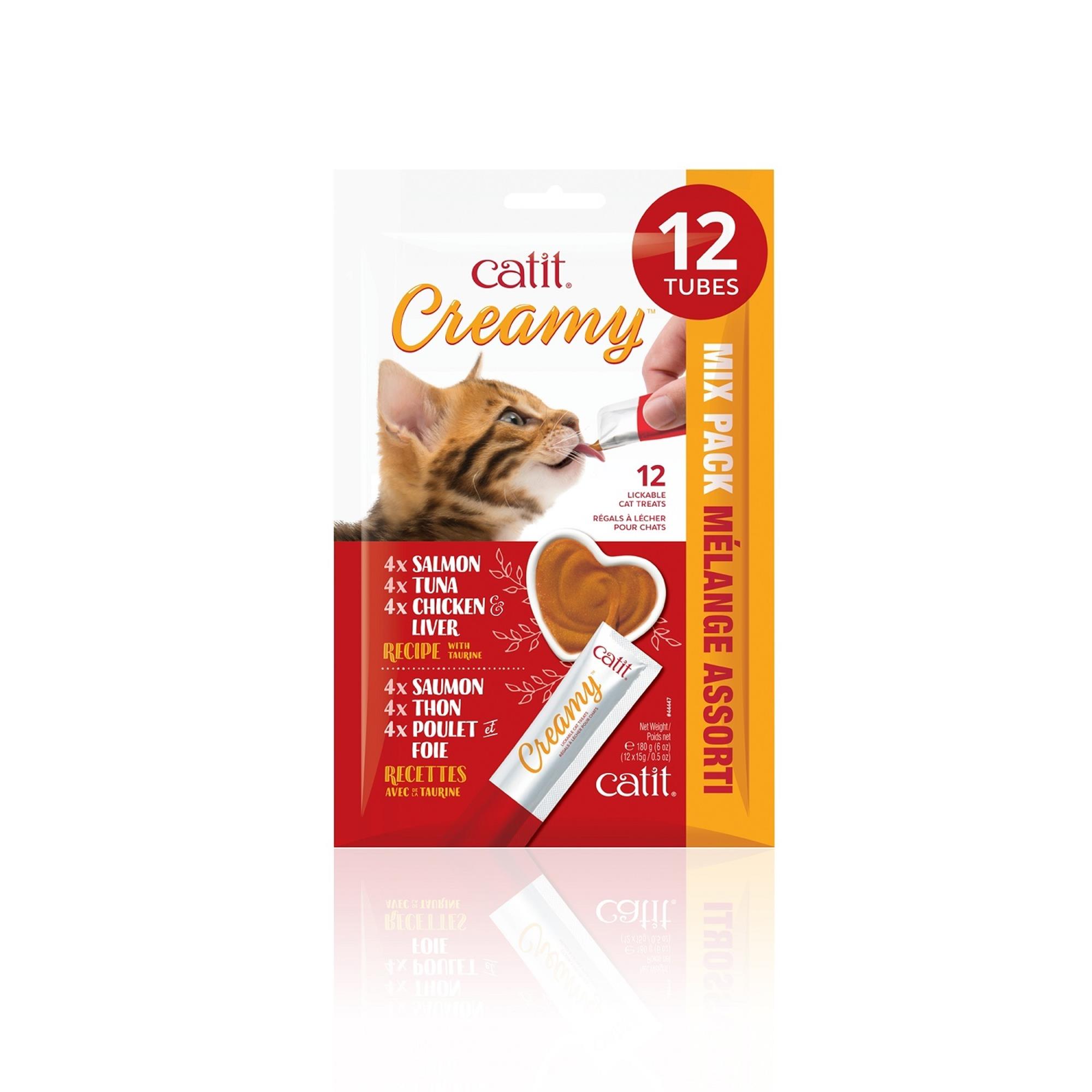 Catit Creamy Lickable Cat Treat - Mix Pack - 12 Pack