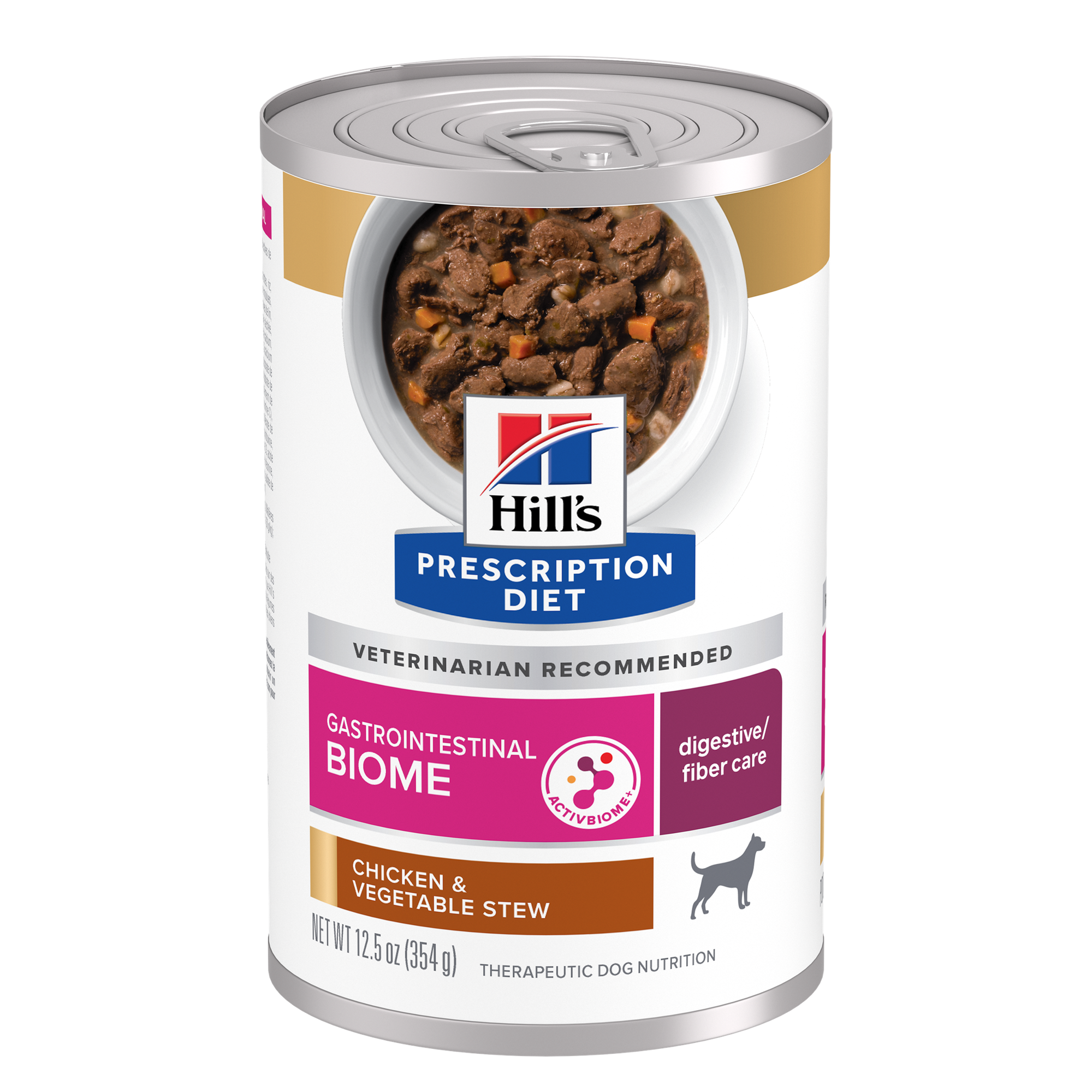 Hill's Prescription Diet Gastrointestinal Biome Digestive/Fiber Care Chicken & Vegetable Stew Dog Food (Wet), 354 g, 12-pack