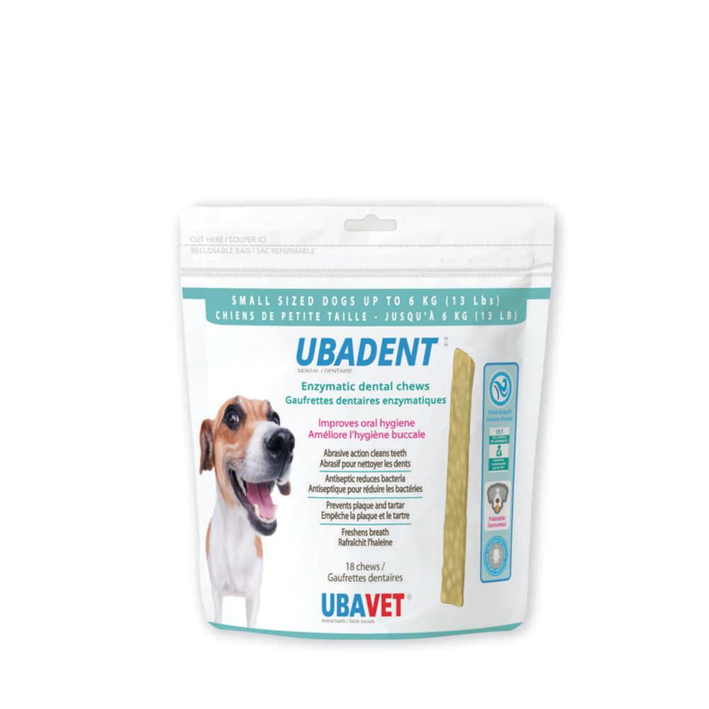 Ubadent Enzymatic Dental Chews for Small Sized Dogs Up to 6 kg (13 lbs) - 18 Chews