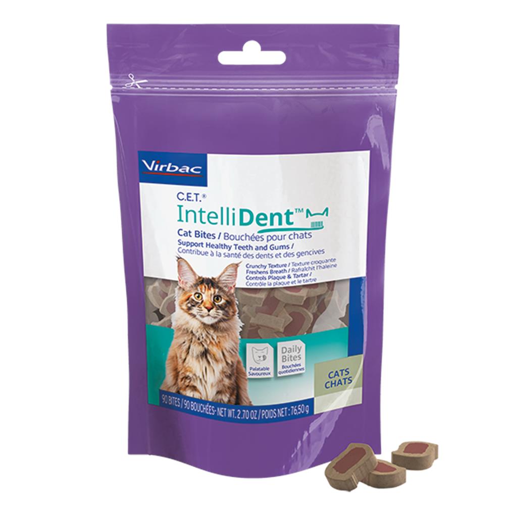 C.E.T. IntelliDent Cat Bites Dental Treats - pkg/90
