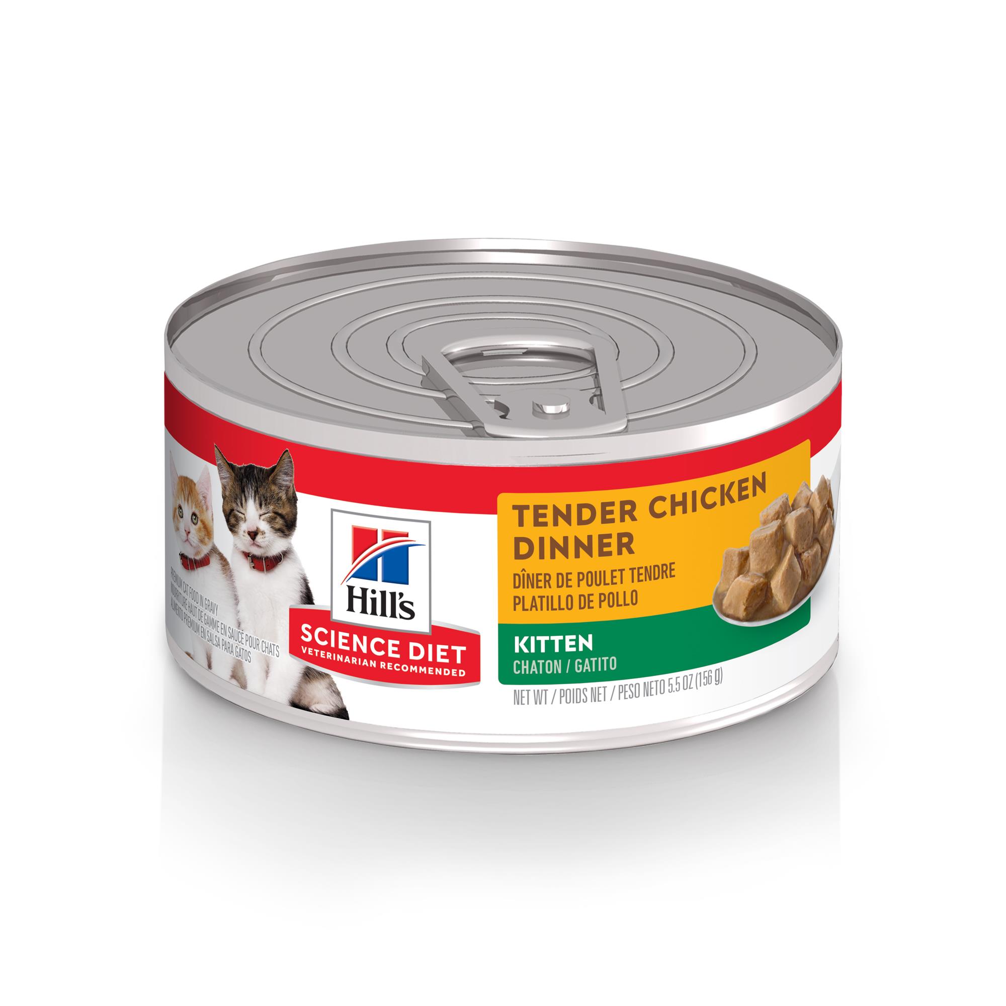 Hill's Science Diet Kitten Canned Cat Food, Tender Chicken Dinner, 156 g, 24 Pack wet cat food