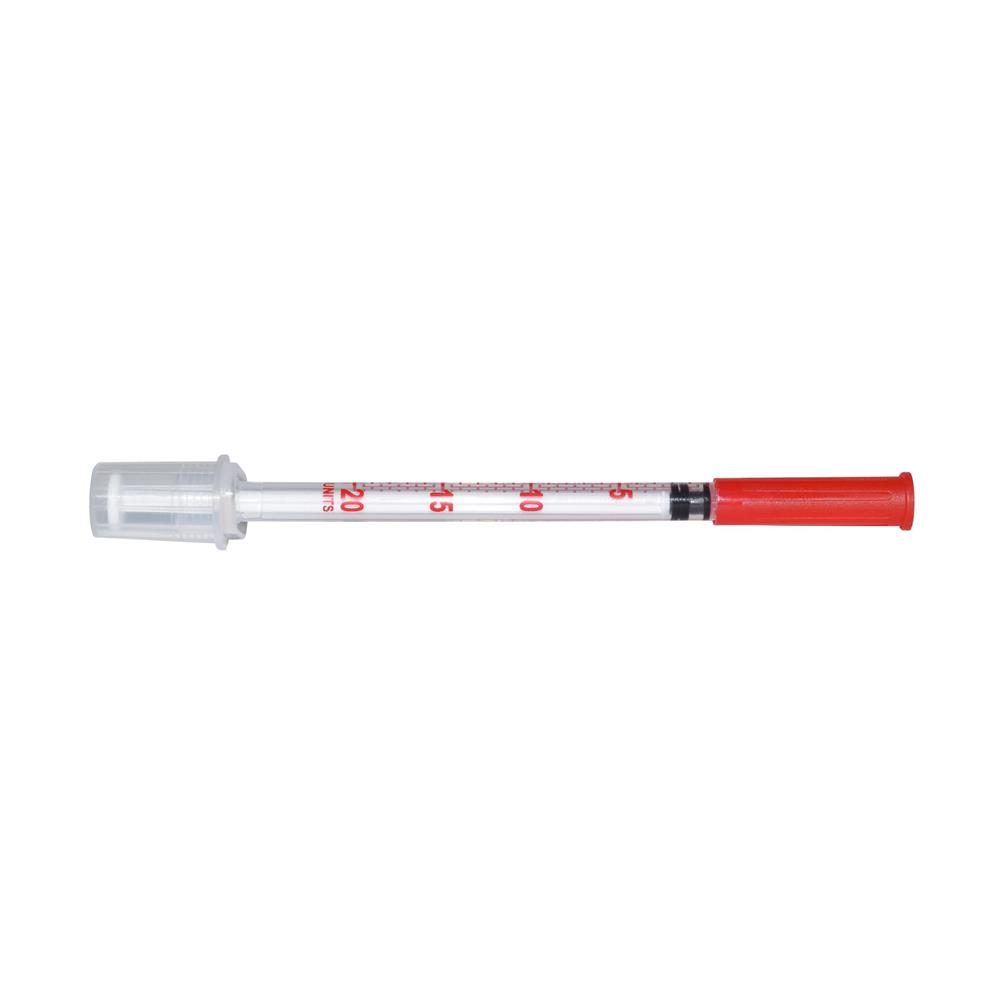 Sol-M Insulin U-40 0.3mL 30Gx 1/2" Syringe with Fixed Needle - 100 Syr