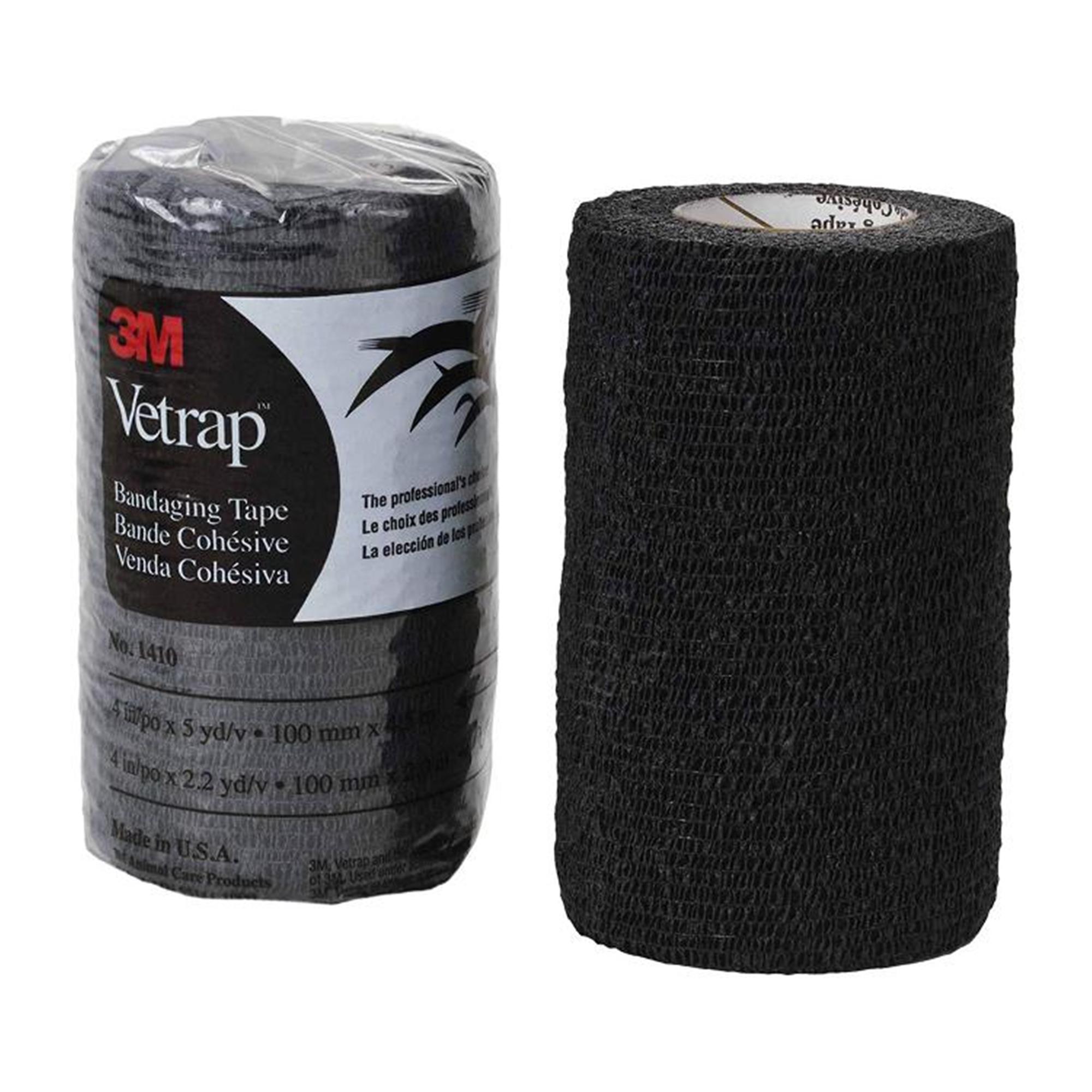 Vetrap Elastic Bandage Tape - Black - 4 inch