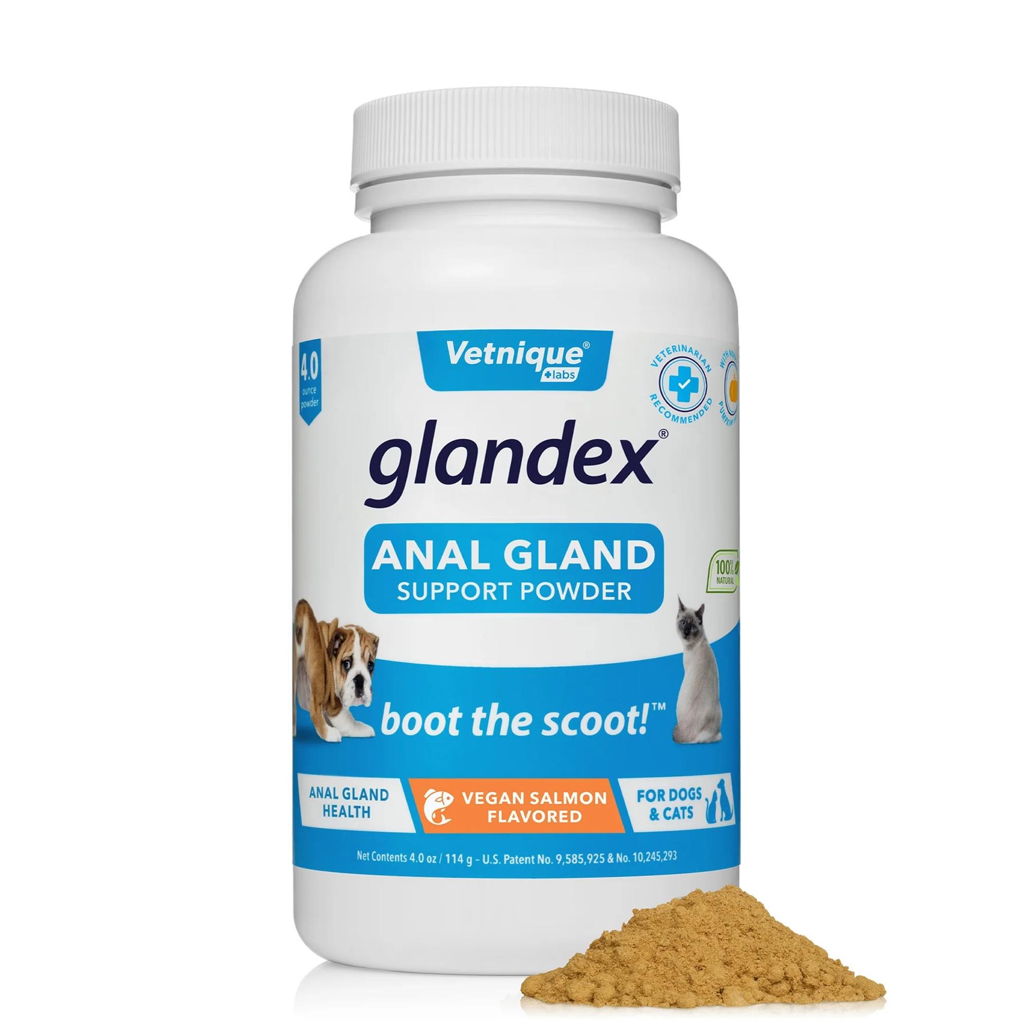 Glandex Anal Gland Support for Dogs & Cats - Vegan Salmon Powder - 155 g