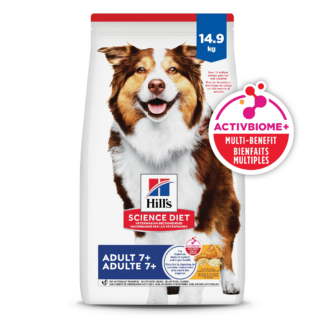Hill's Science Diet Adult 7+ Chicken Meal, Barley & Rice Recipe Dog Food, Dry, 14.9 kg bag