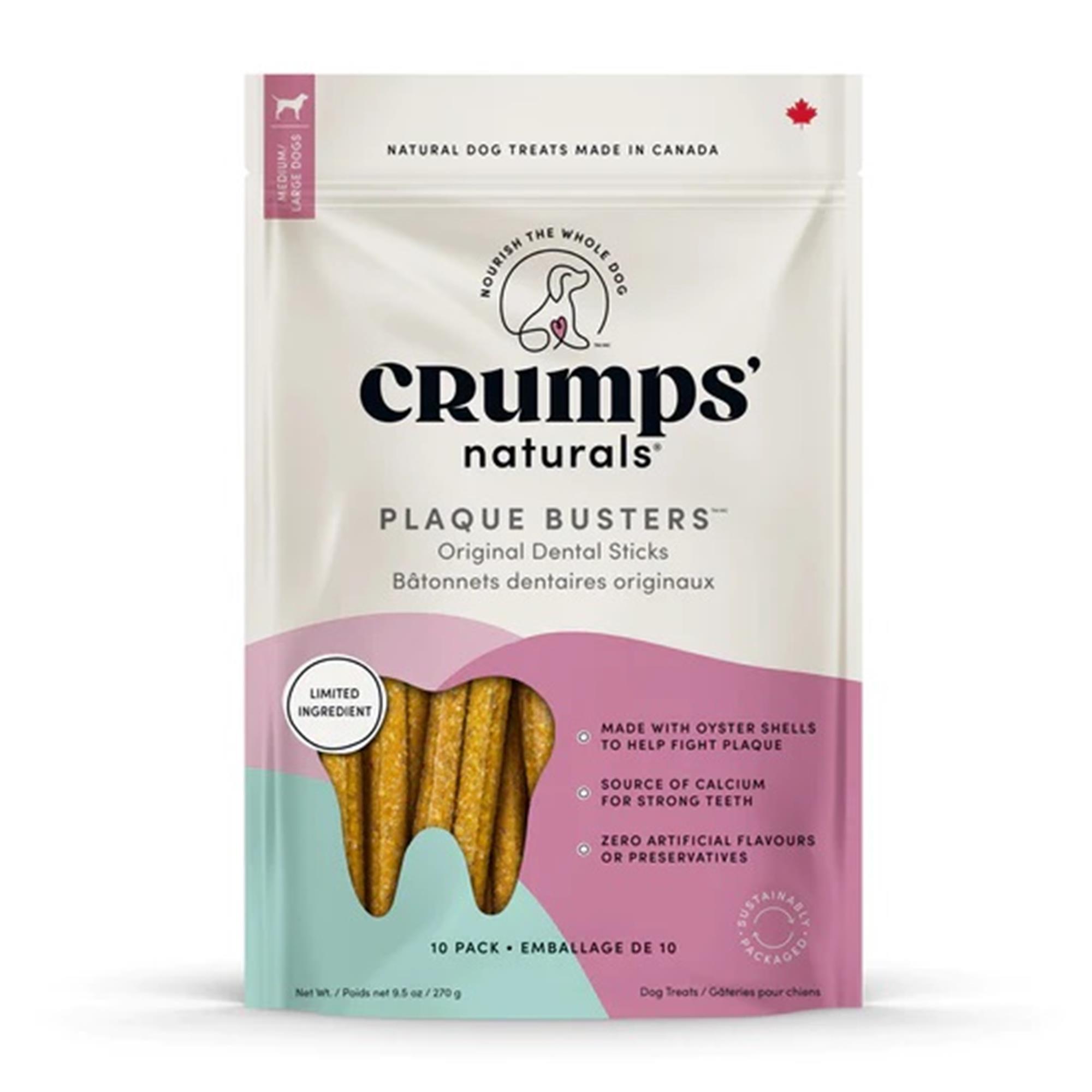 Crumps' Naturals Plaque Busters Dental Sticks - Original - 7 inch - 10 Pack