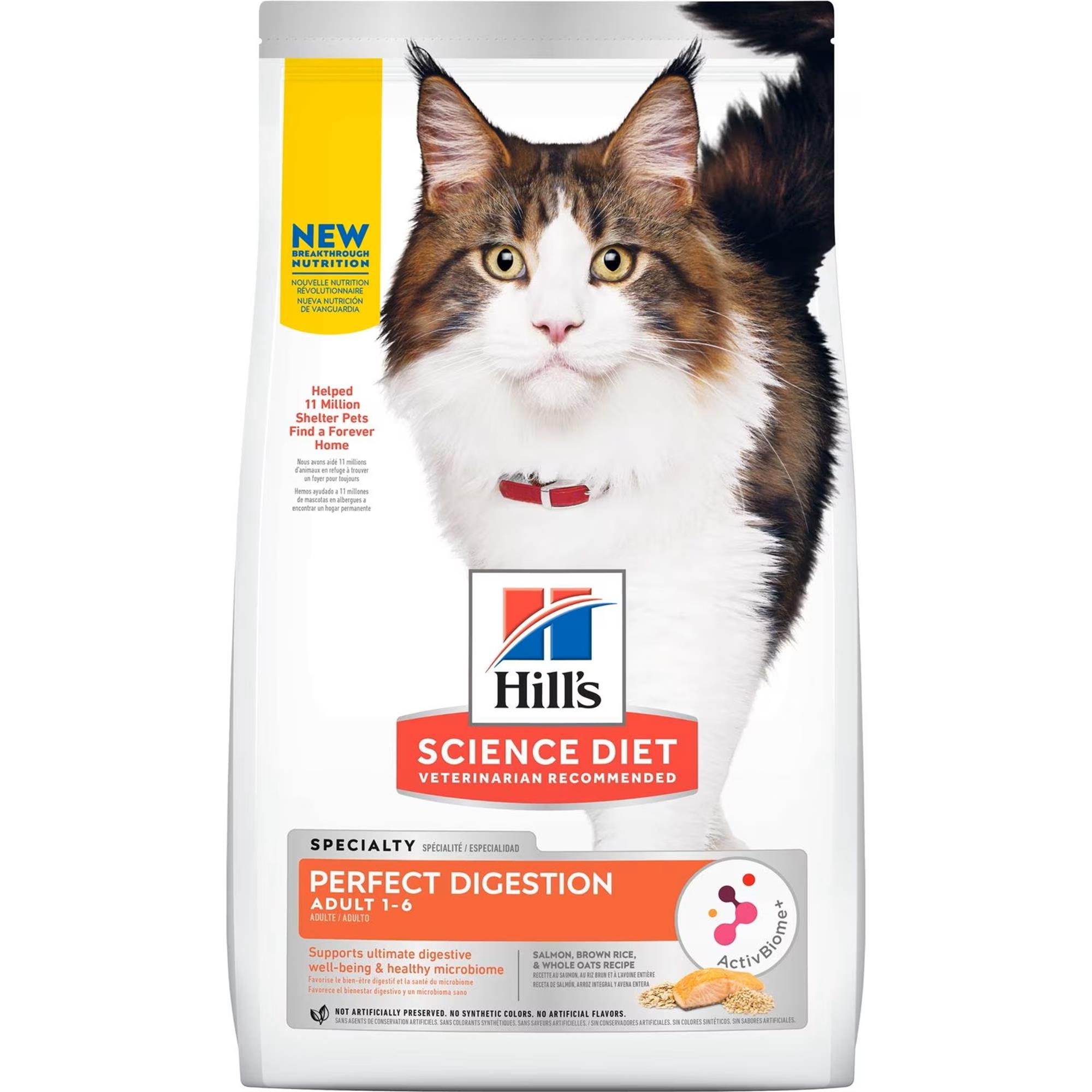 Hill's Science Diet Adult Perfect Digestion Dry Cat Food, Salmon, Brown Rice, and Whole Oats Recipe, Dry, 5.9 kg bag
