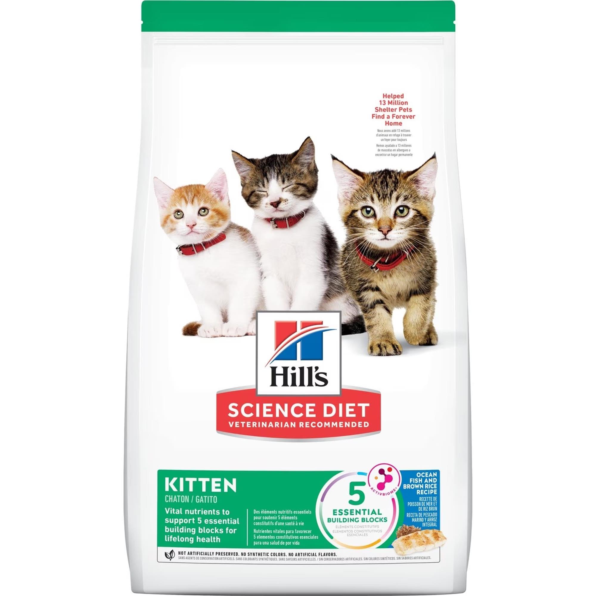 Hill's Science Diet Kitten Ocean Fish & Brown Rice Recipe, Dry, 3.17 kg bag