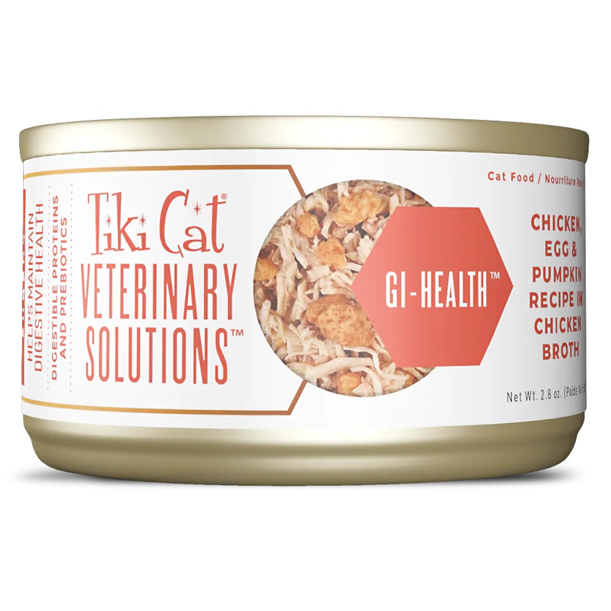 Tiki Cat Veterinary Solutions GI-Health Canned Cat Food - Chicken, Egg & Pumpkin Shreds - 18 x 79 g