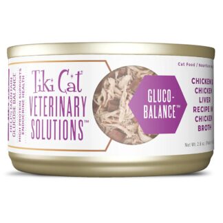 Tiki Cat Veterinary Solutions Gluco-Balance Canned Cat Food - Chicken & Chicken Liver Shreds - 18 x 79 g