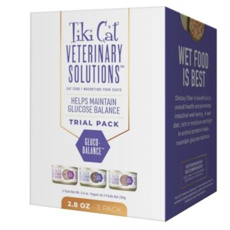 Tiki Cat Veterinary Solutions Gluco-Balance Canned Cat Food - Trial Variety Pack - 3 x 79 g