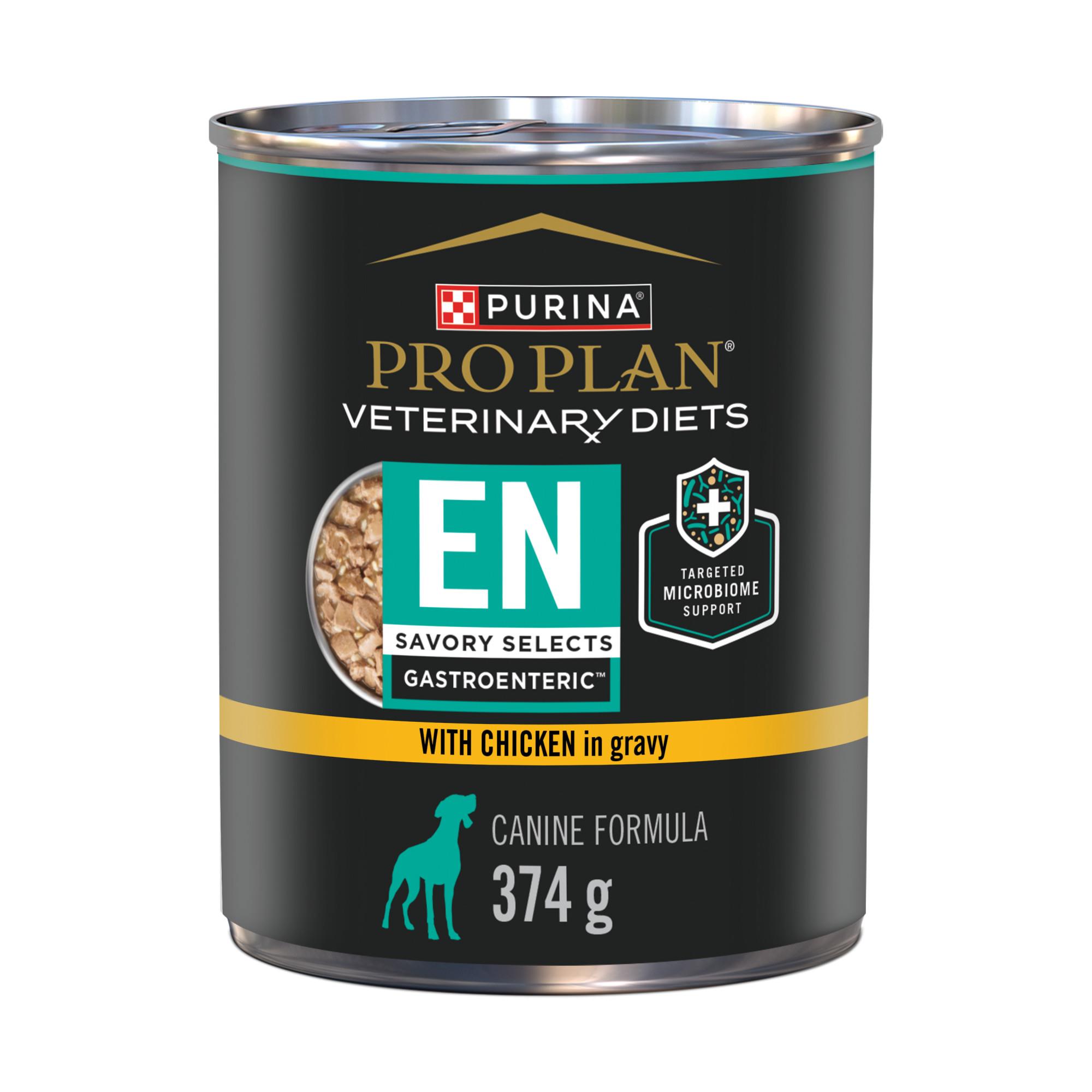 Purina® Pro Plan Veterinary Diets® EN Gastroenteric®, Savory Selects with Chicken in Gravy, Wet Dog Food Formula (Wet) - 374 g (12 pack)