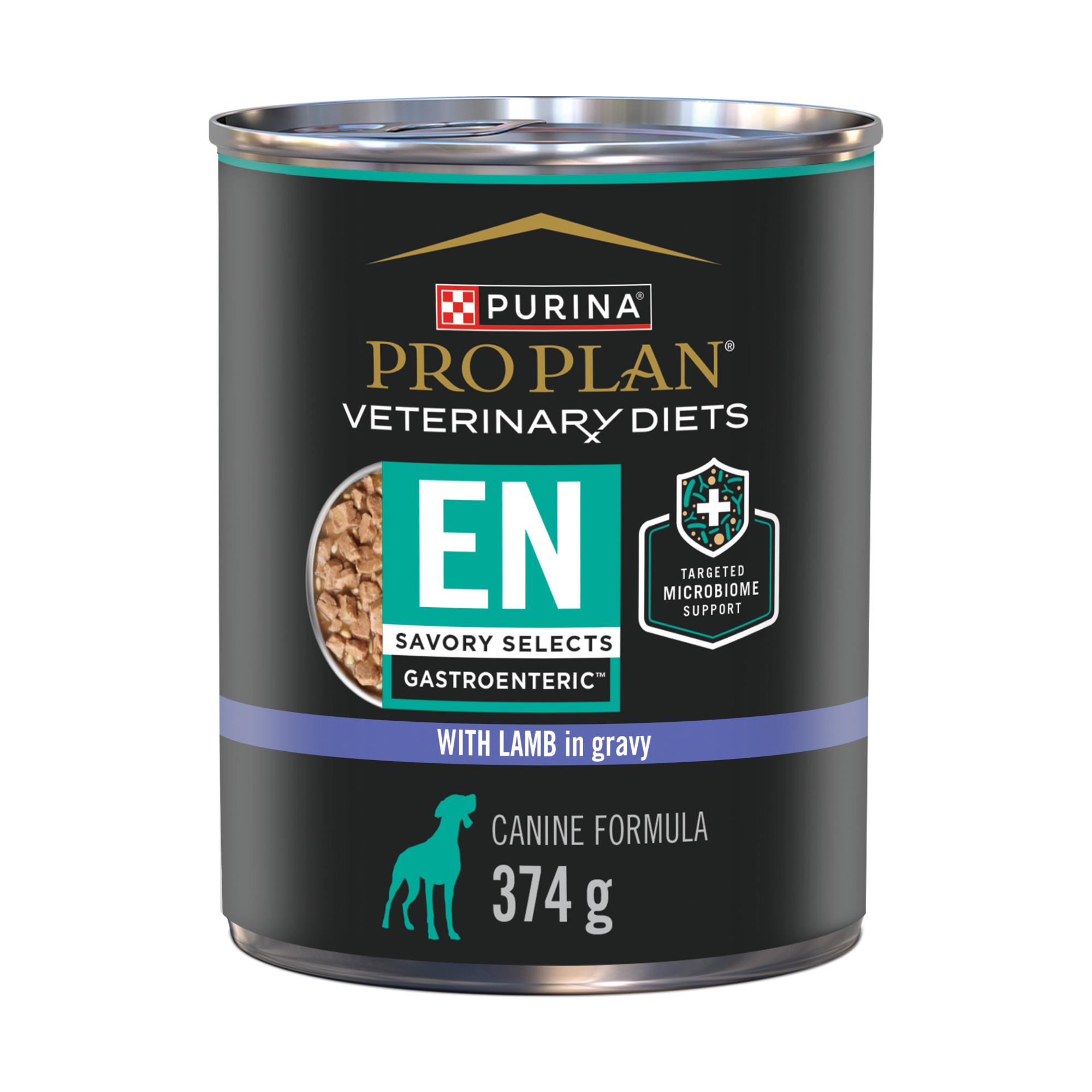 Purina® Pro Plan Veterinary Diets® EN Gastroenteric®, Savory Selects with Lamb in Gravy, Wet Dog Food Formula (Wet) - 374 g (12 pack)