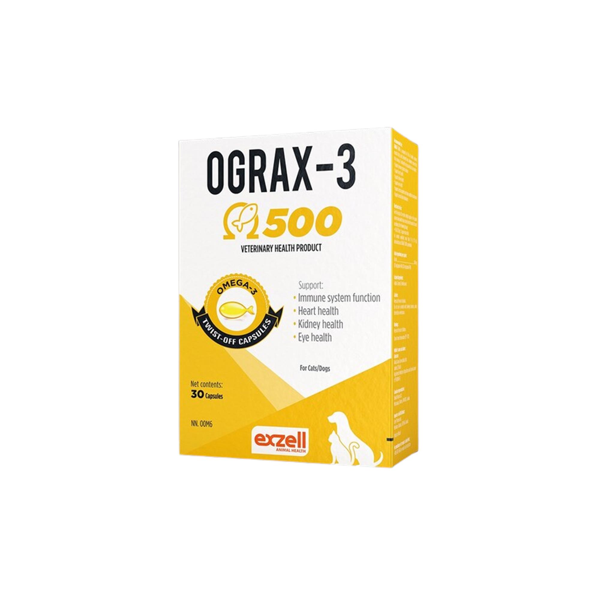 OGRAX-3 500 Omega-3 Twist-Off Capsules for Cats & Dogs - 30 Capsules