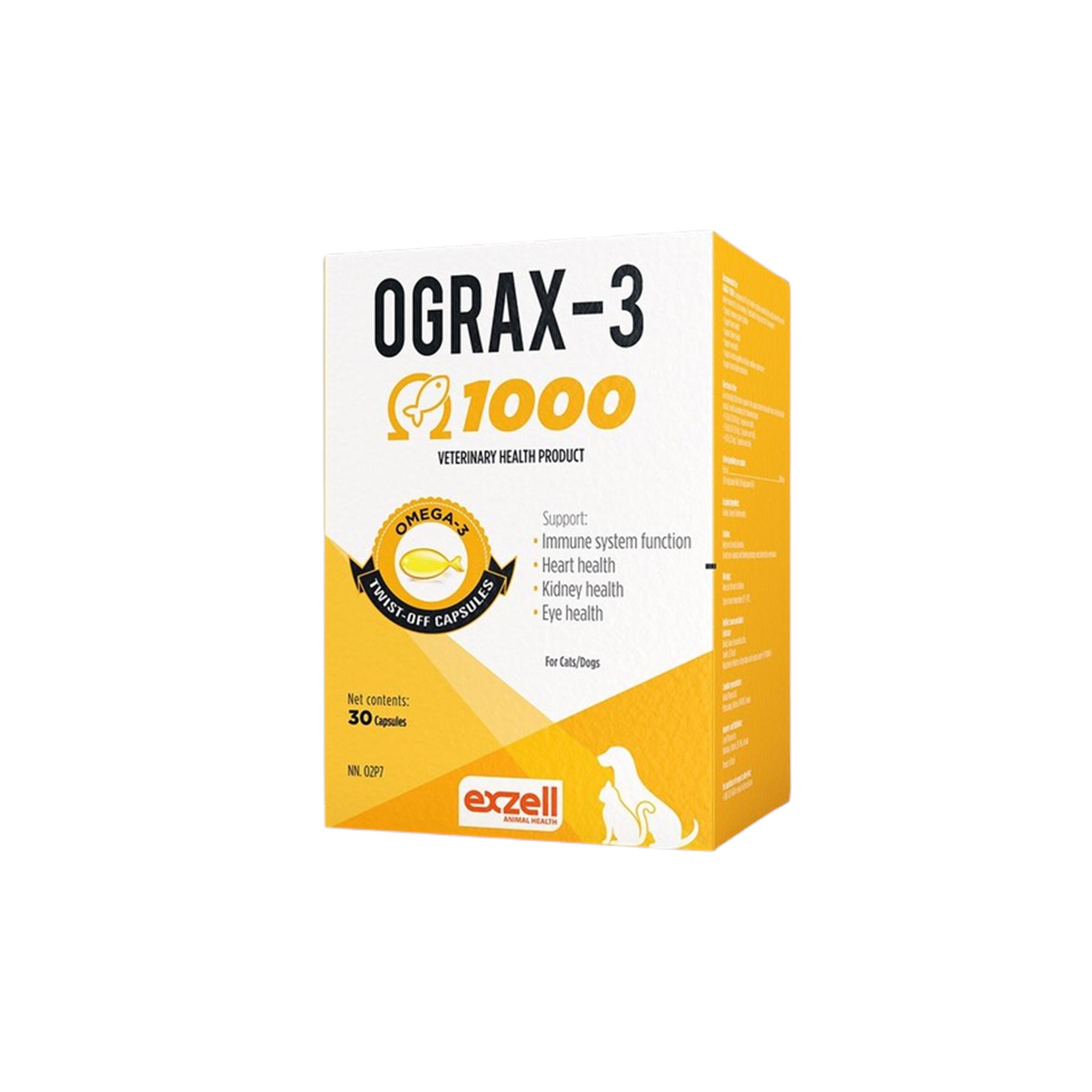 OGRAX-3 1000 Omega-3 Twist-Off Capsules for Cats & Dogs - 30 Capsules