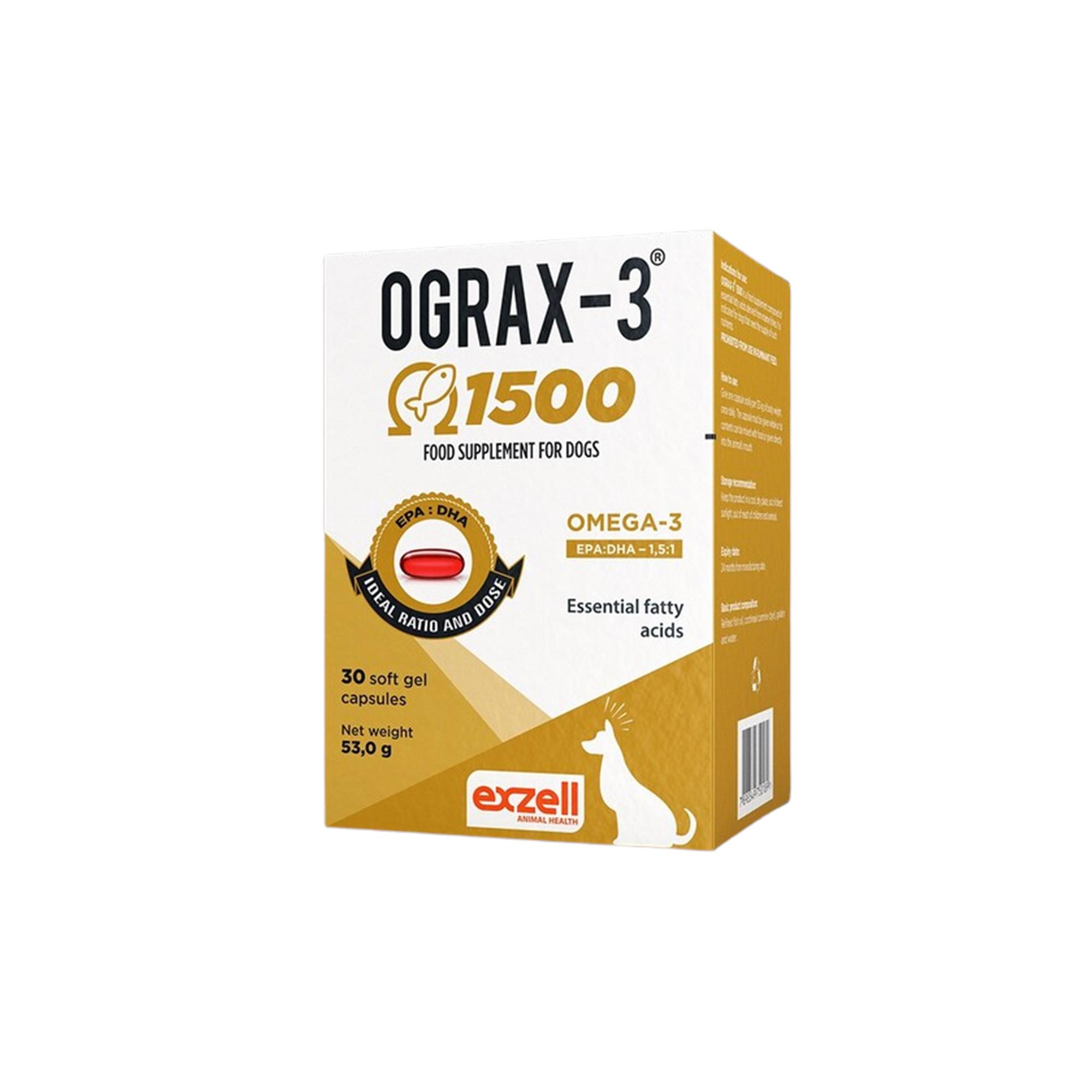 OGRAX-3 1500 Omega-3 Softgel Capsules for Dogs - 30 Capsules