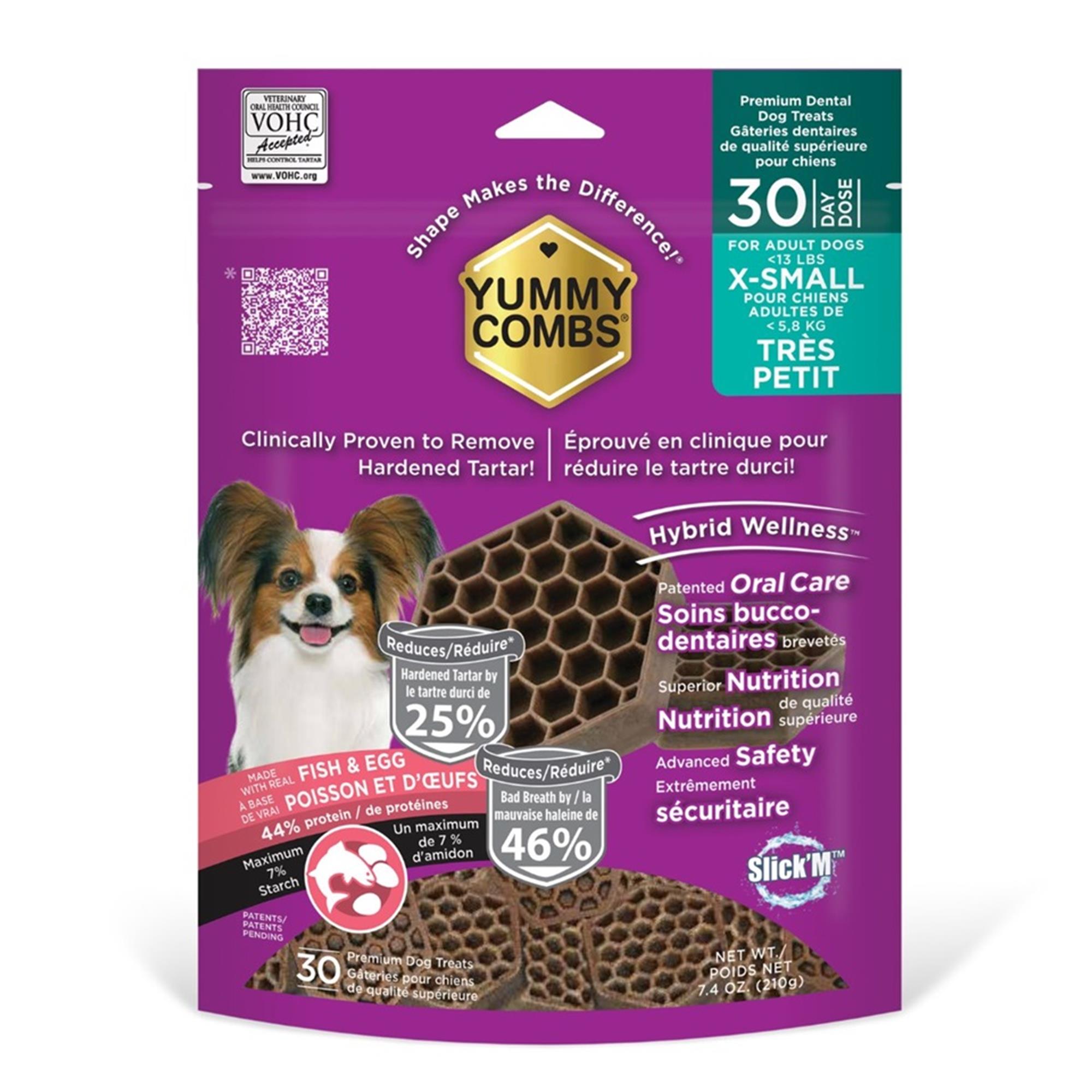 Yummy Combs Flossing Dog Treats - Fish & Egg - Extra Small - 30 Pack
