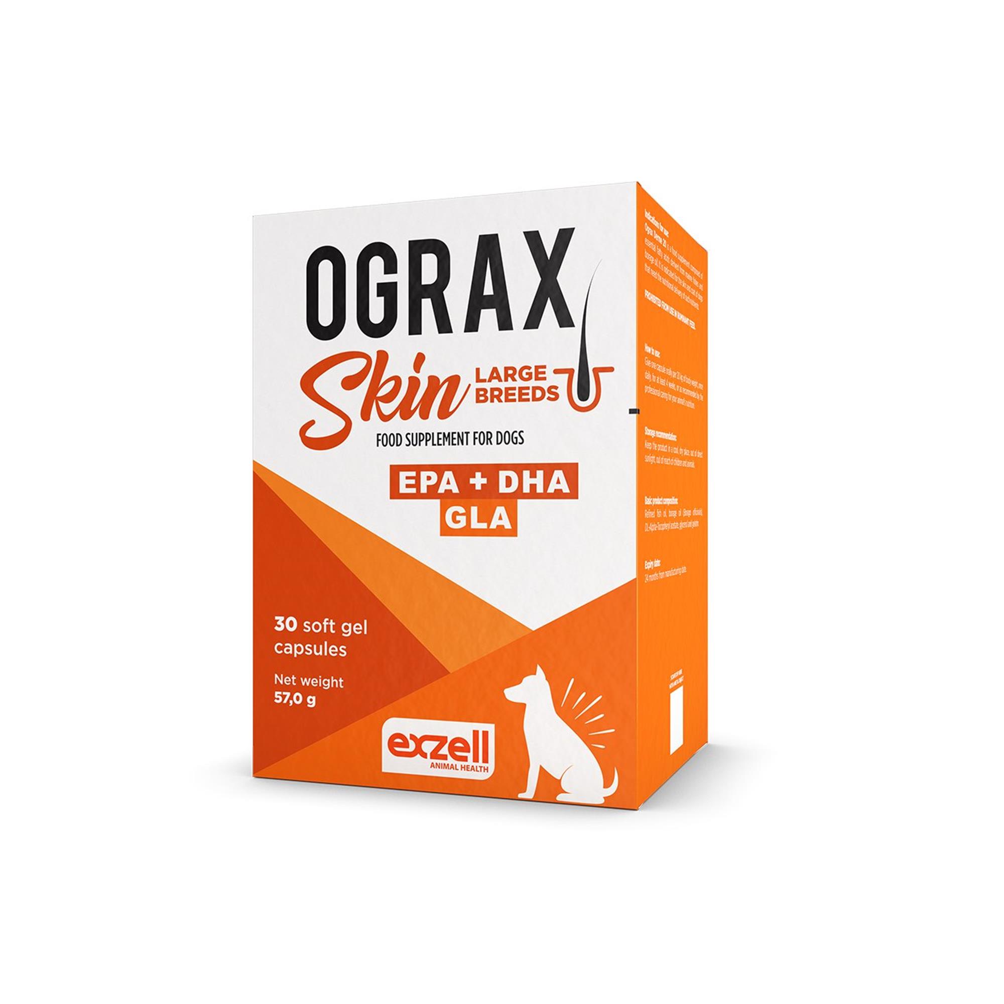 Ograx Skin Supplement for Dogs - Large Breed - 30 Capsules