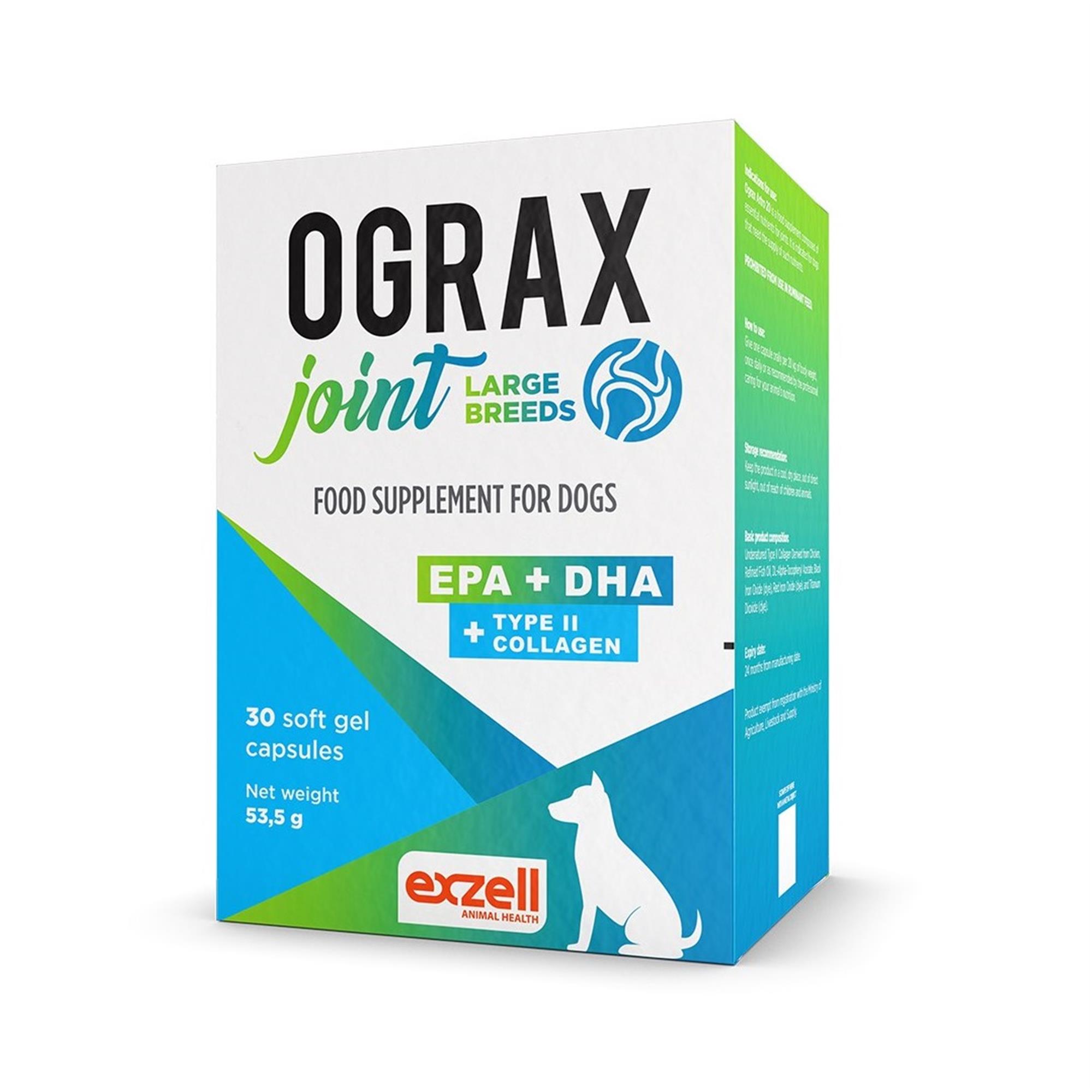 Ograx Joint Supplement for Dogs - Large Breed - 30 Capsules