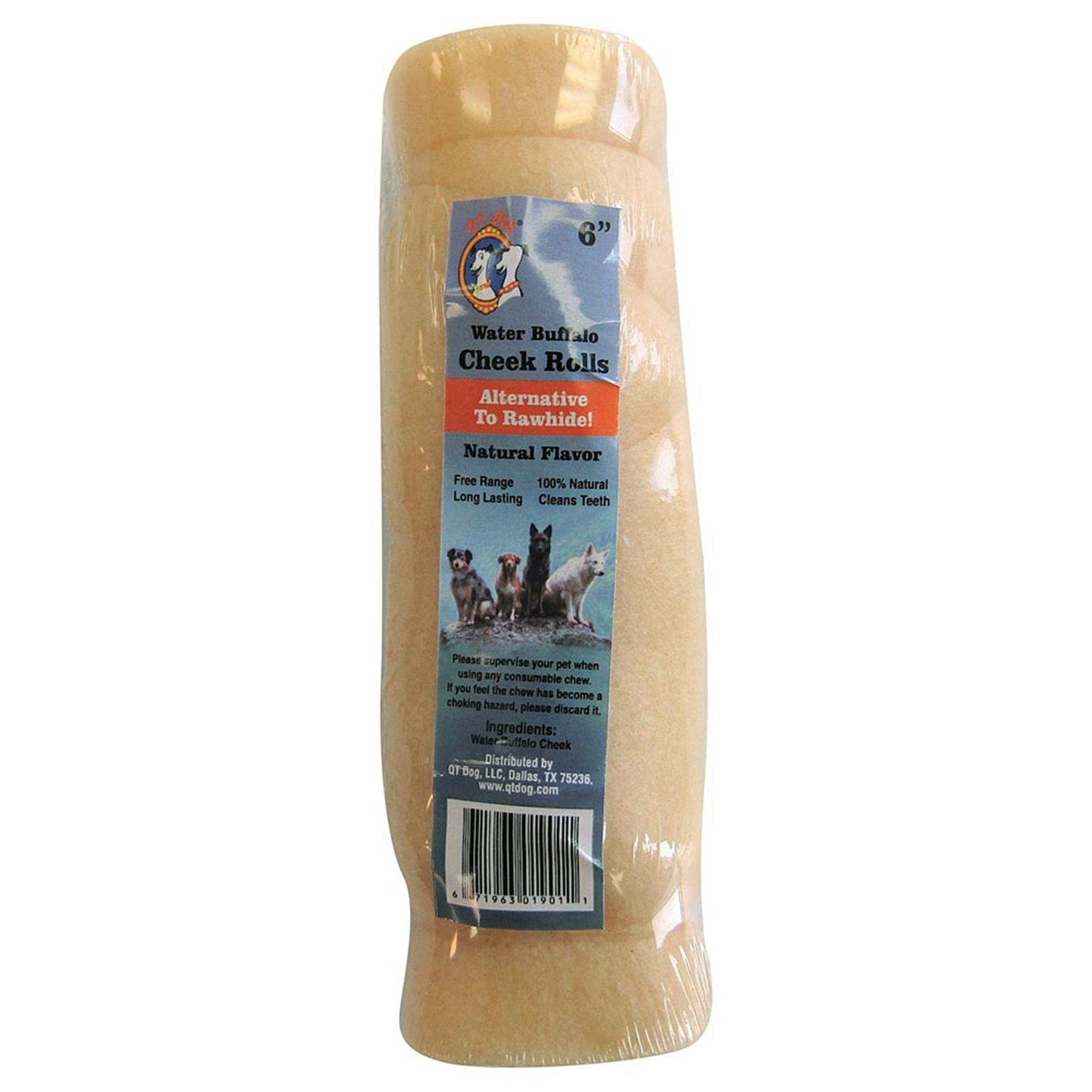 QT Dog Water Buffalo Cheek Roll Dog Treat - 6" - Each
