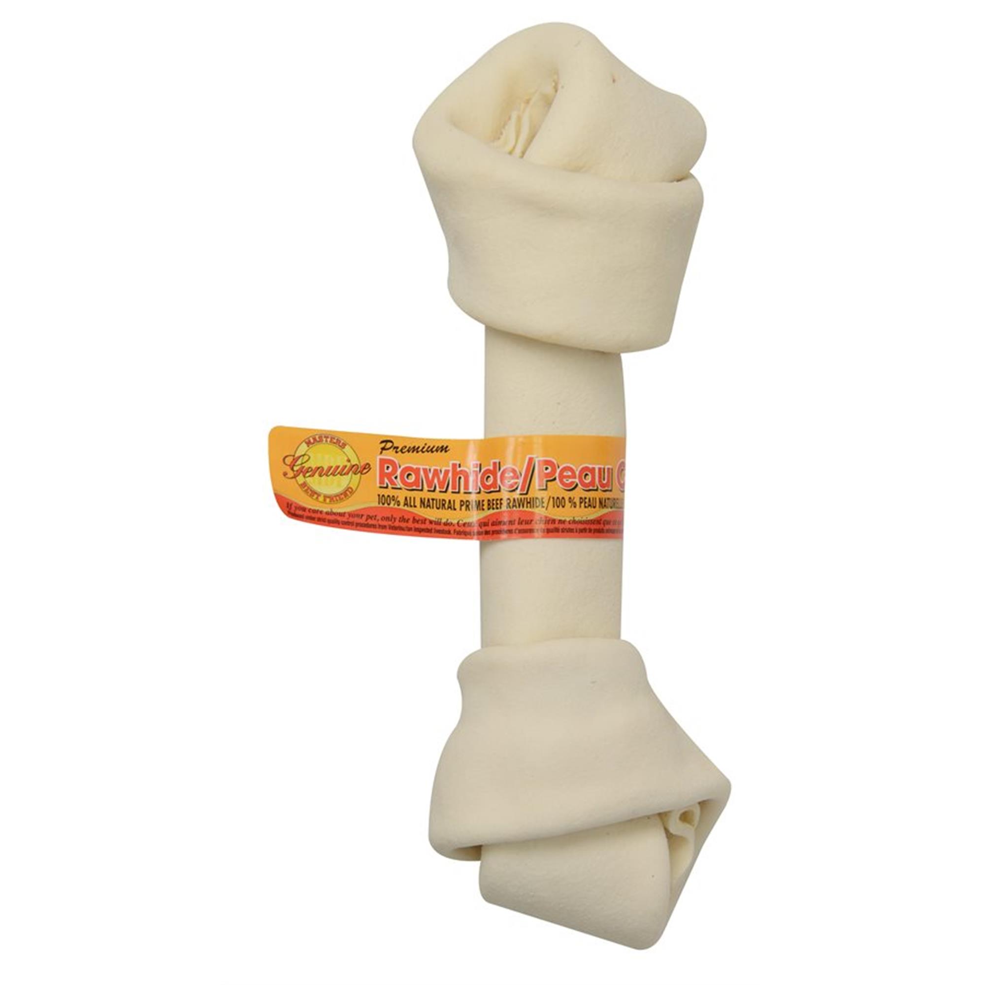Masters Best Friend Rawhide Dog Treat - Knotted Bone - 9"-10" - Each