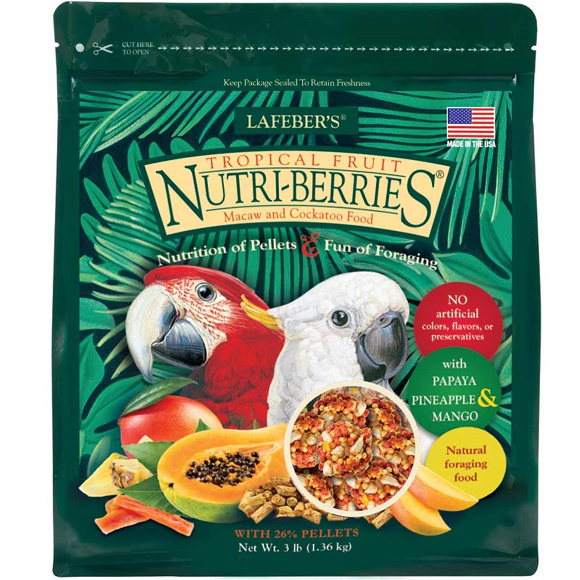 Lafeber's Nutri-Berries for Macaws and Cockatoos - Tropical Fruit - 1.36 kg