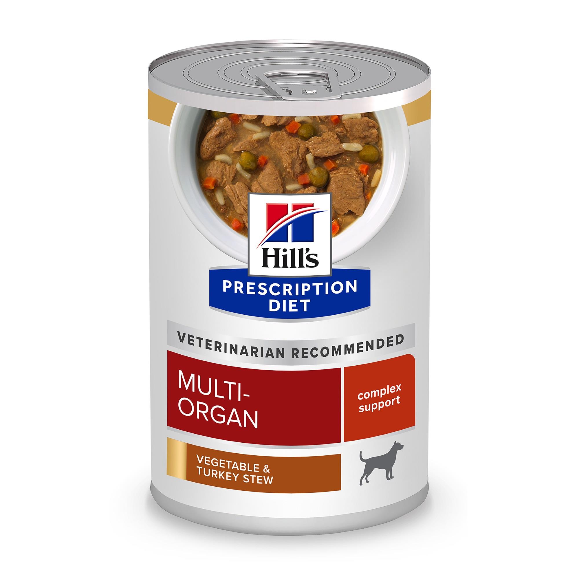 Hill's Prescription Diet Multi-Organ Support, Turkey & Vegetable Stew Canned Dog Food (Wet), 354 g, 12-pack