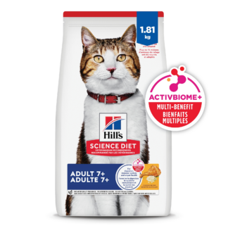 Hill's Science Diet Adult 7+ Dry Cat Food, Chicken Recipe (Dry) - 1.81 kg bag