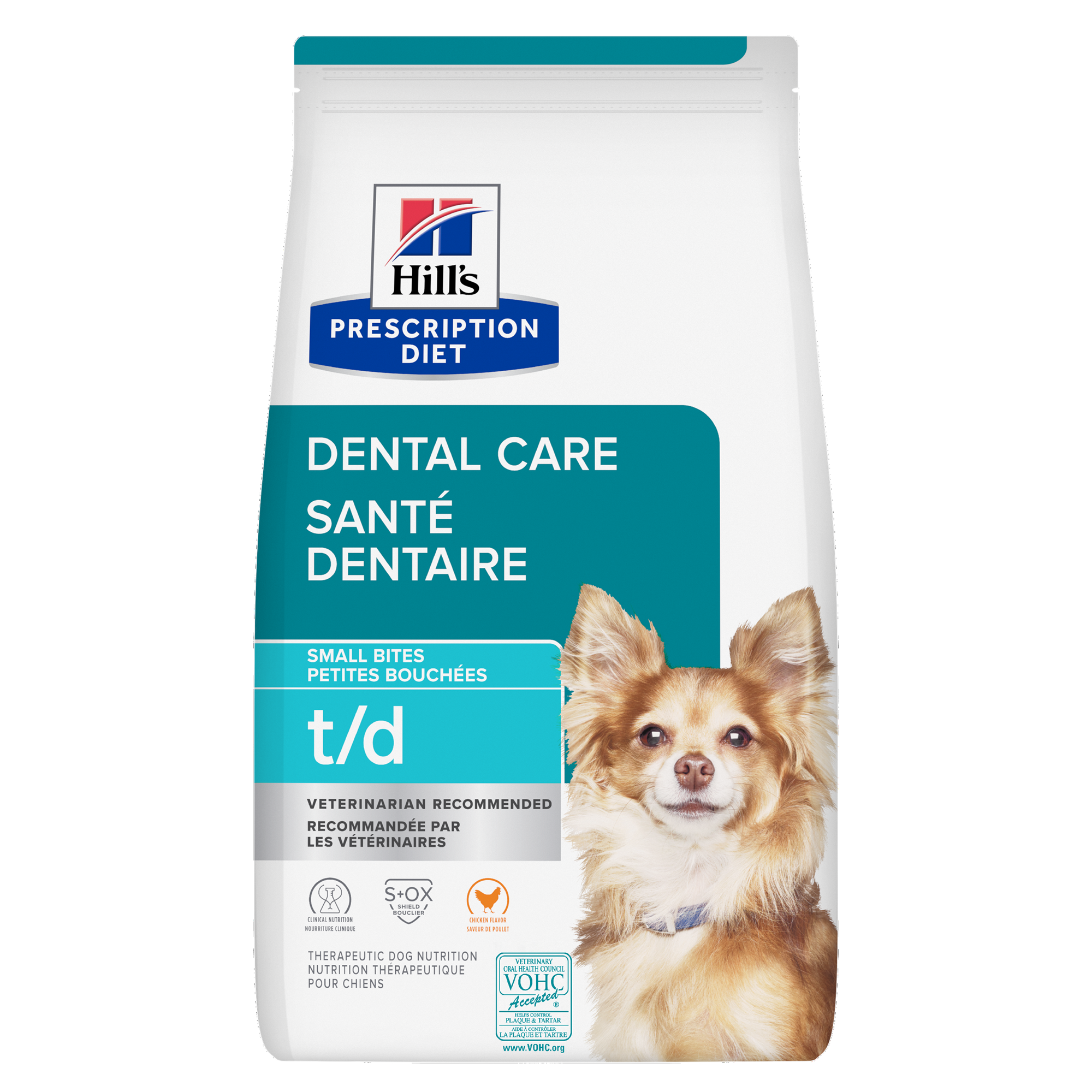 Hill's Prescription Diet t/d Dental Care Small Bites Chicken Flavor Dry Dog Food 6.9 kg bag (Dry)