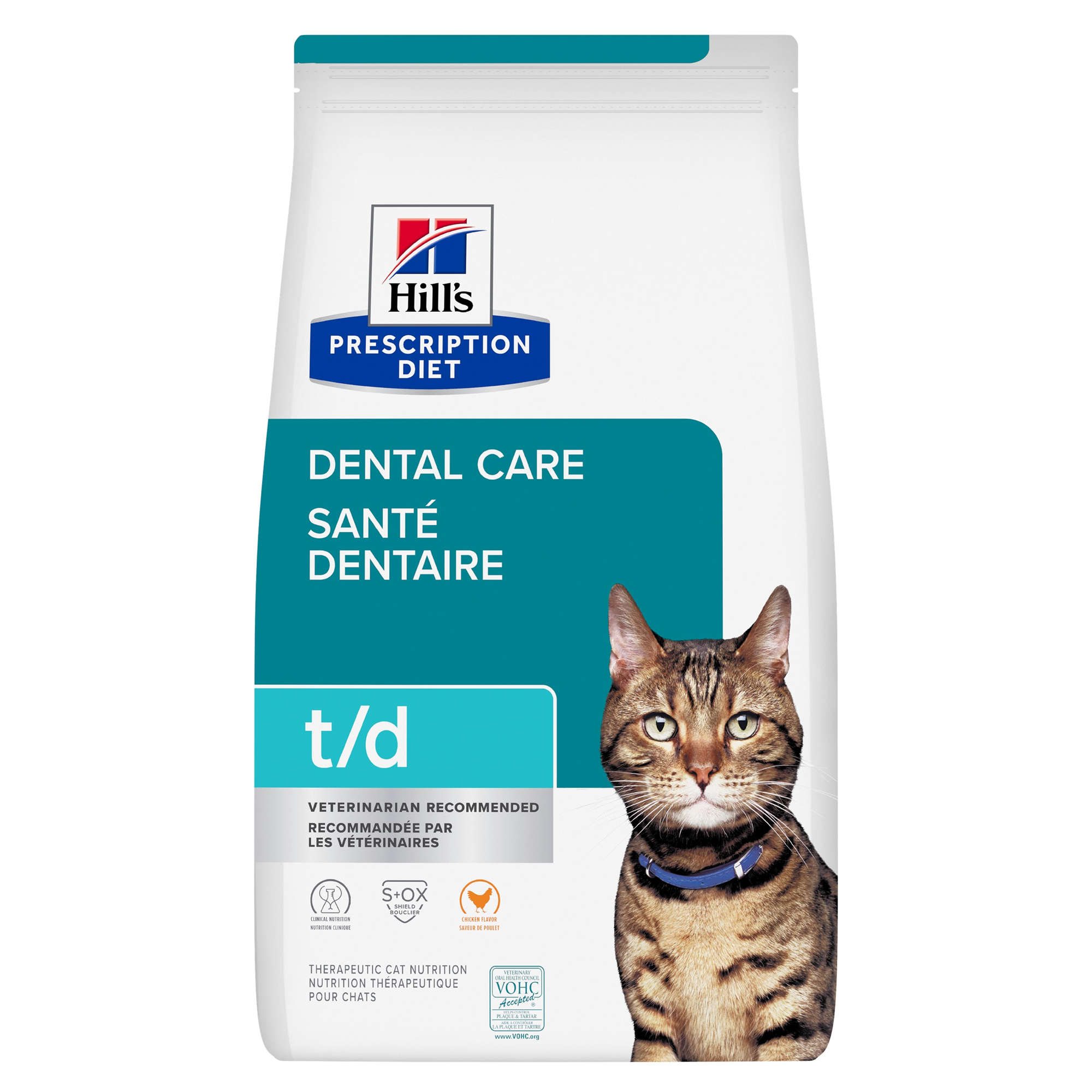 Hill's Prescription Diet t/d Dental Care Chicken Flavor Dry Cat Food (Dry) - 1.81 kg bag