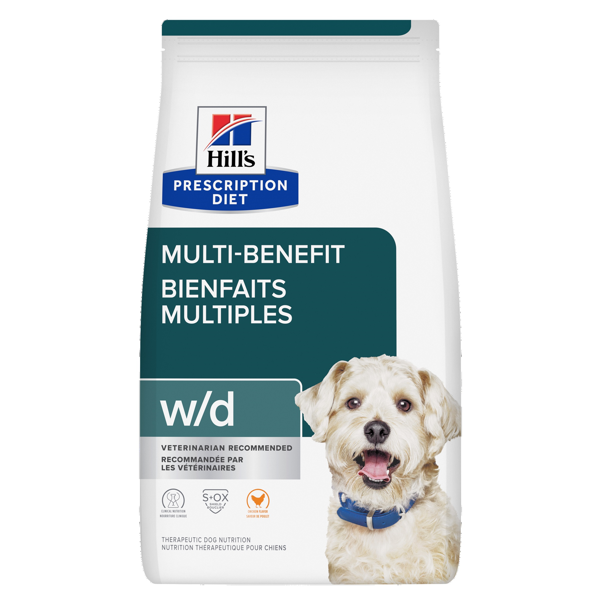 Hill's Prescription Diet w/d Multi-Benefit Digestive/Weight/Glucose/Urinary Management Chicken Flavor Dry Dog Food (Dry) - 8 kg bag