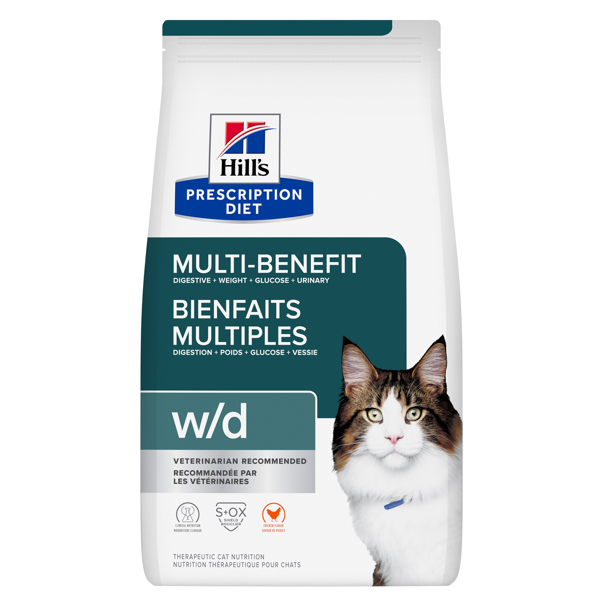 Hill's Prescription Diet w/d Multi-Benefit Digestive/Weight/Glucose/Urinary Management with Chicken Dry Cat Food 3.85 kg bag (Dry)