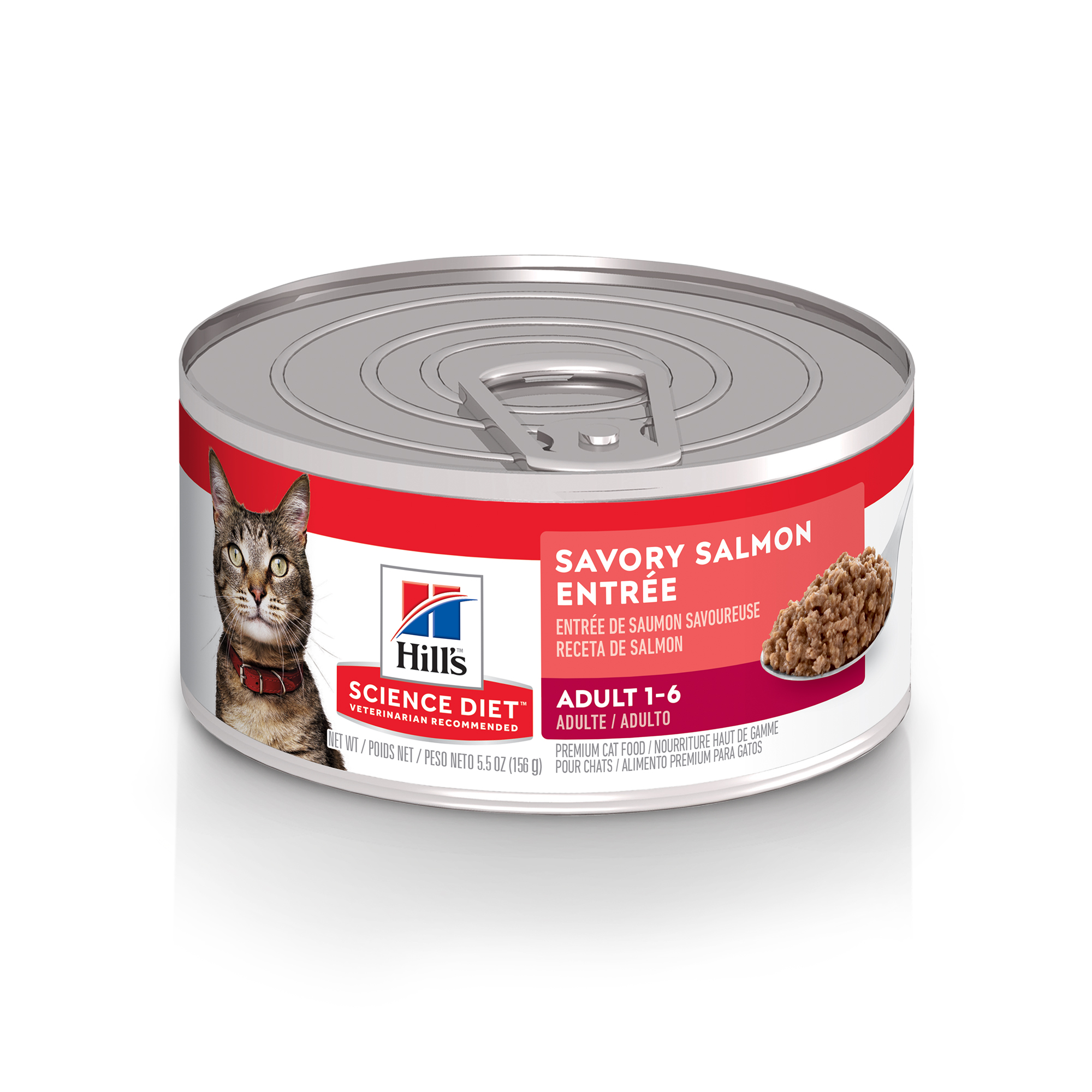 Hill's Science Diet Adult Canned Cat Food, Savory Salmon Entrée (Wet), 156 g, 24-pack