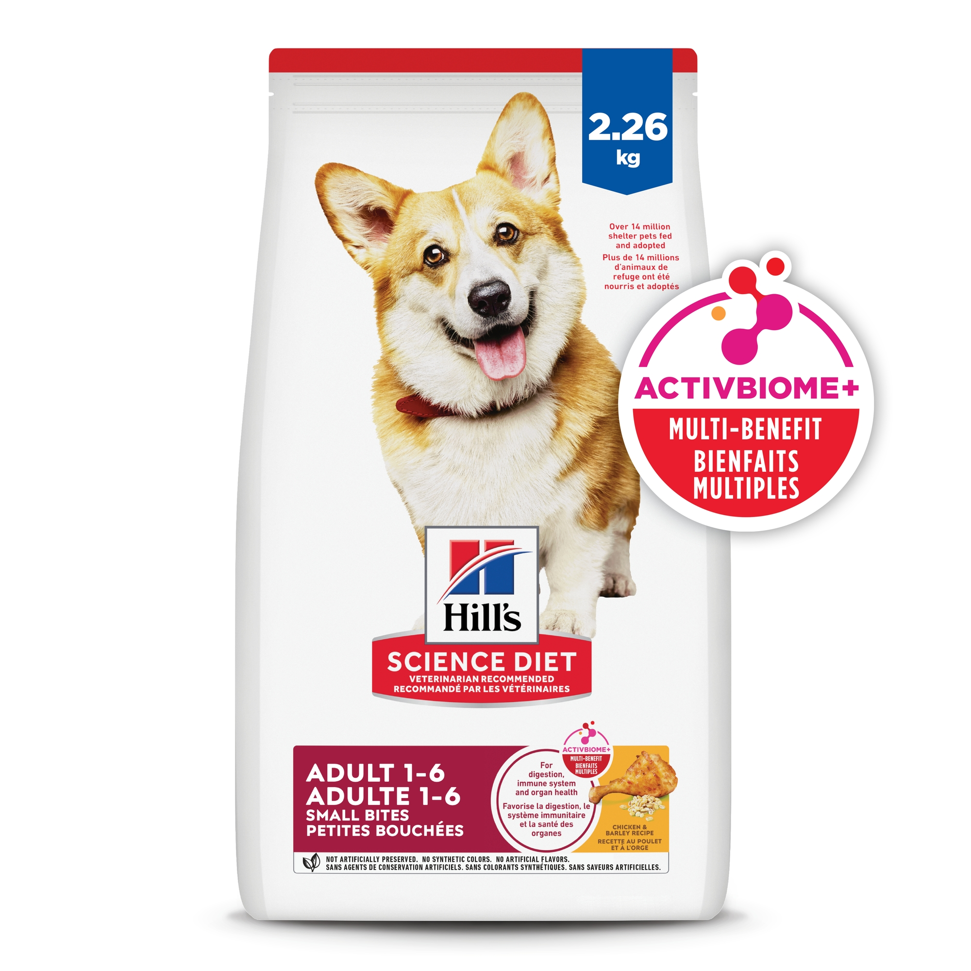 Hill's Science Diet Adult Small Bites Dry Dog Food, Chicken & Barley Recipe (Dry) - 2.26 kg bag