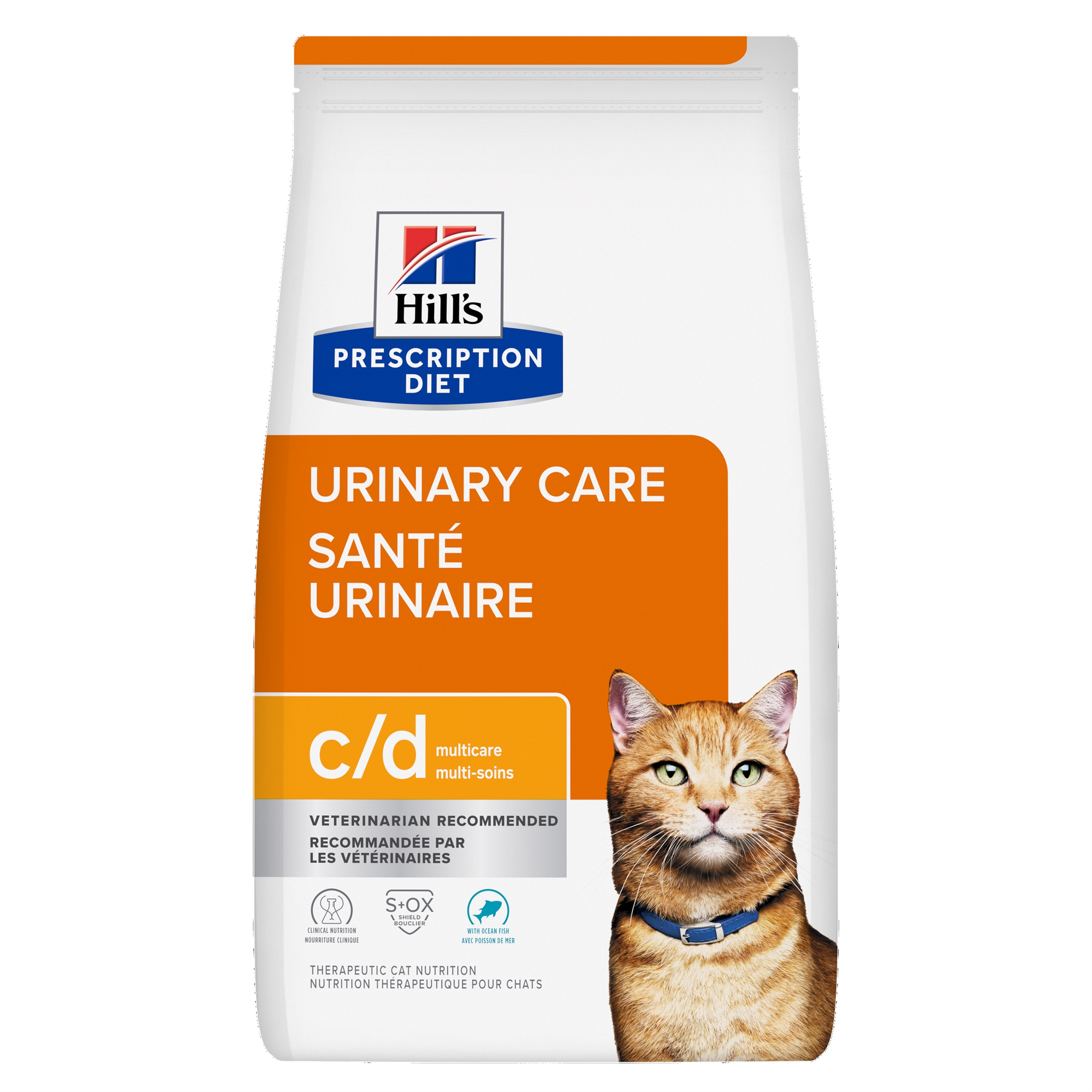 Hill's Prescription Diet c/d Multicare Urinary Care with Ocean Fish Dry Cat Food, 8 kg bag (Dry)