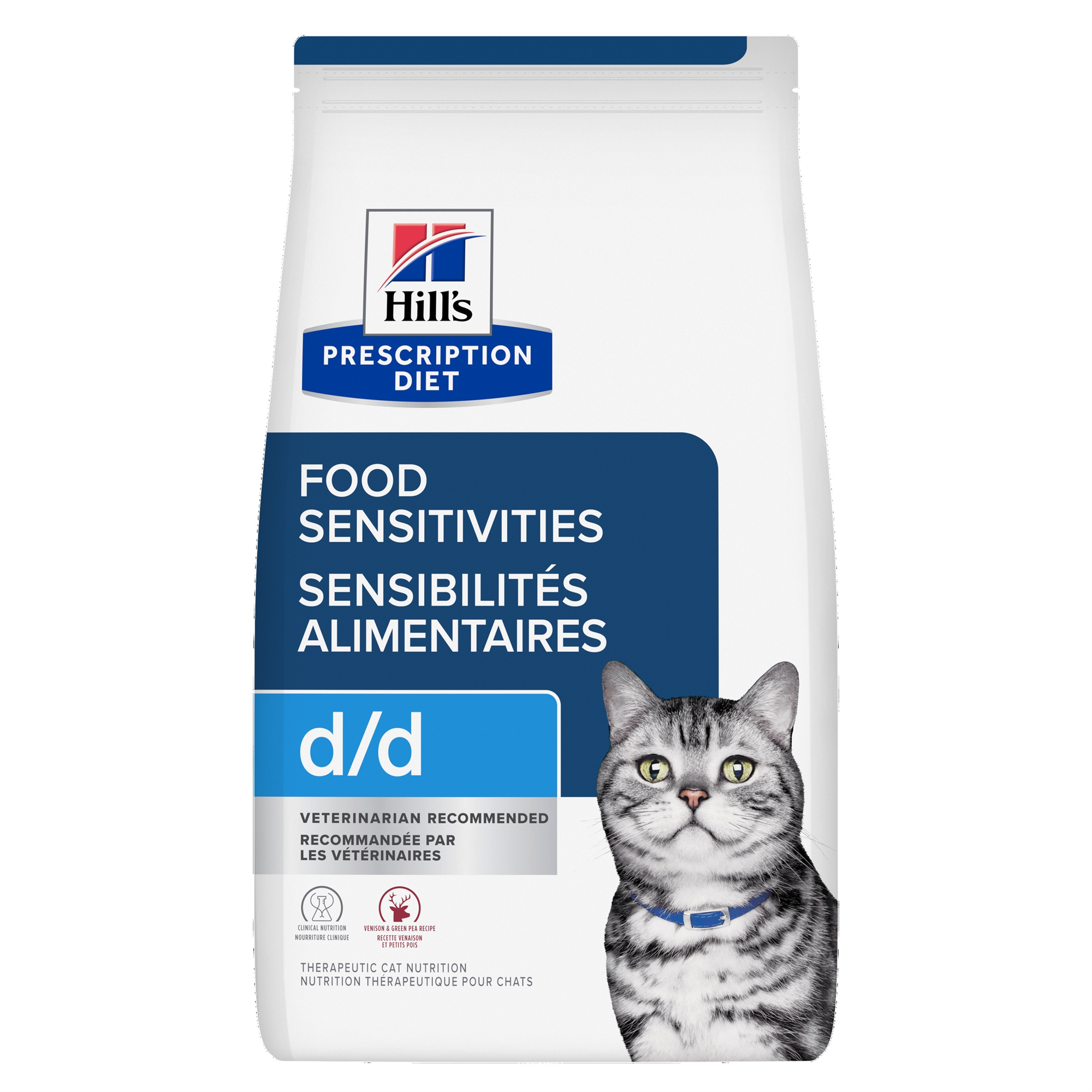 Hill's Prescription Diet d/d Skin/Food Sensitivities Venison & Green Pea Formula Dry Cat Food (Dry) - 1.6 kg bag